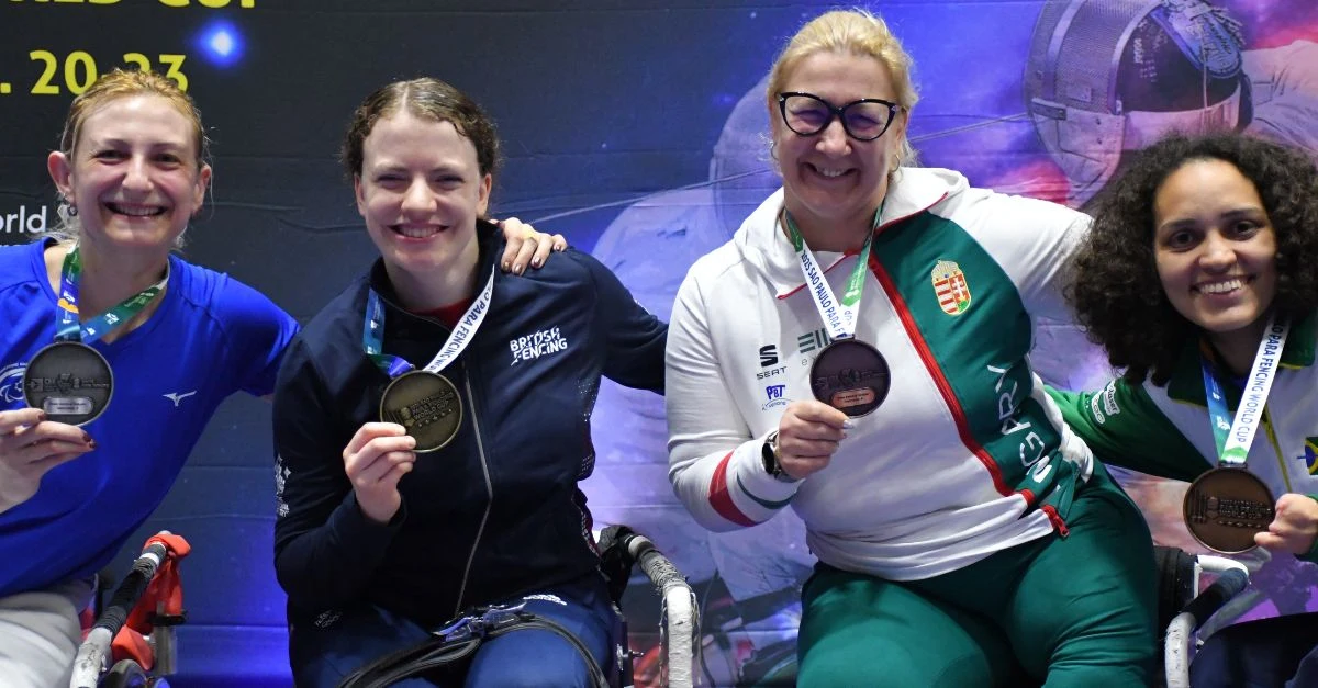 Gemma Collis with her medal.