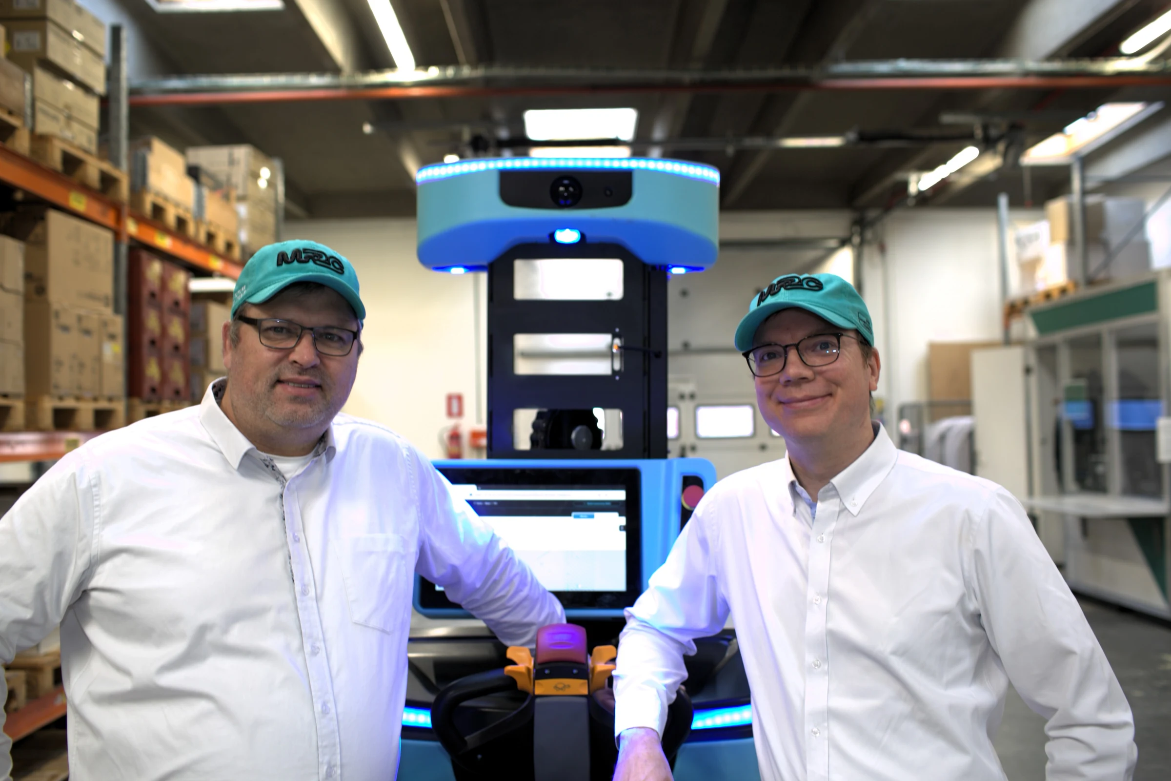 The two founders of The Mobile Robot Company, Odin Kudahl Skovsted (left) and Emil Hauch Jensen (right)