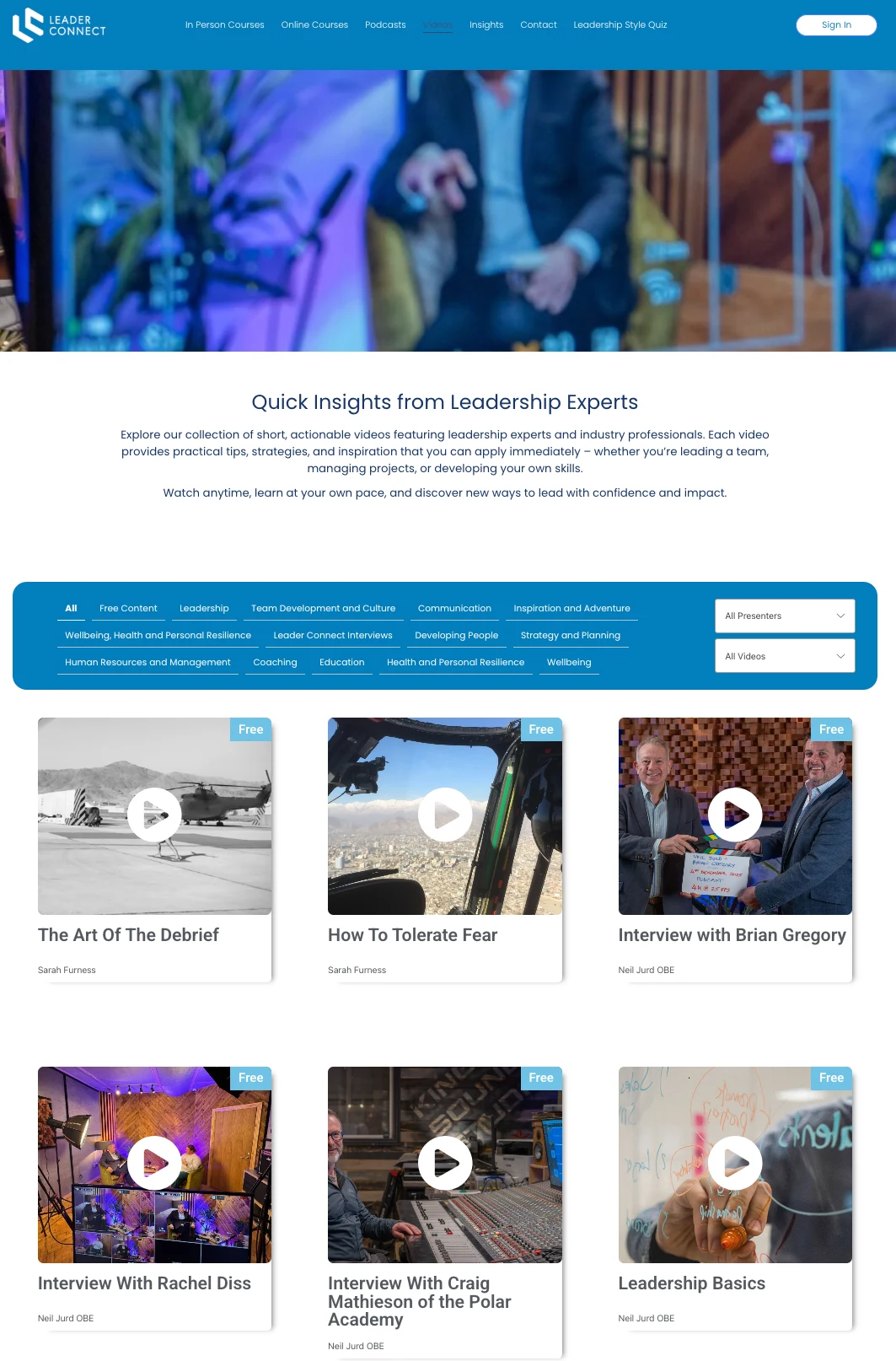 This is a screen shot of Leader-Connect online