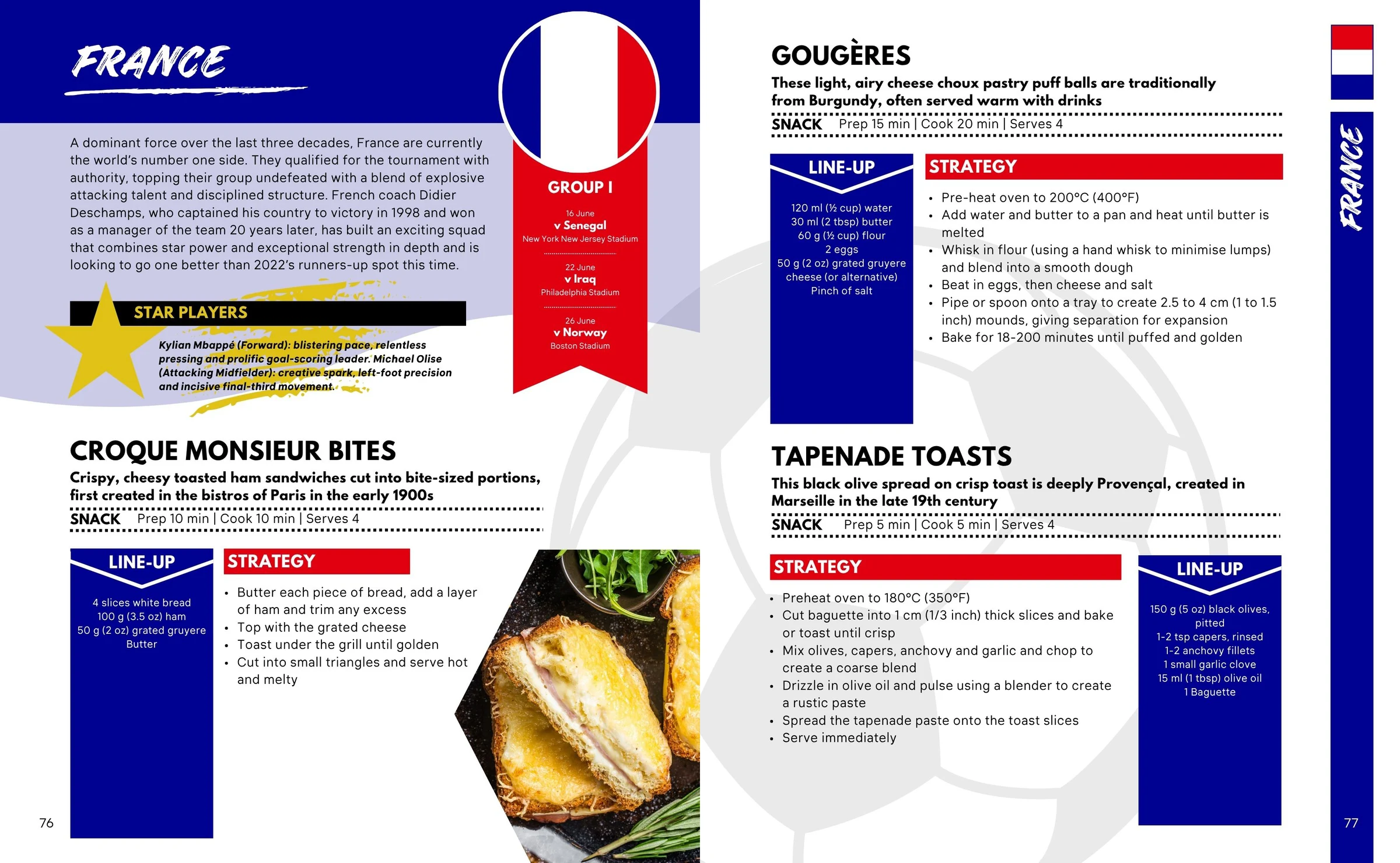 World Football Food - Sample Page Spread - France