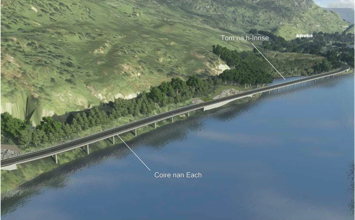 3D Visualisation of the proposed Coire nan Each and Tom na h-Innse Viaducts
