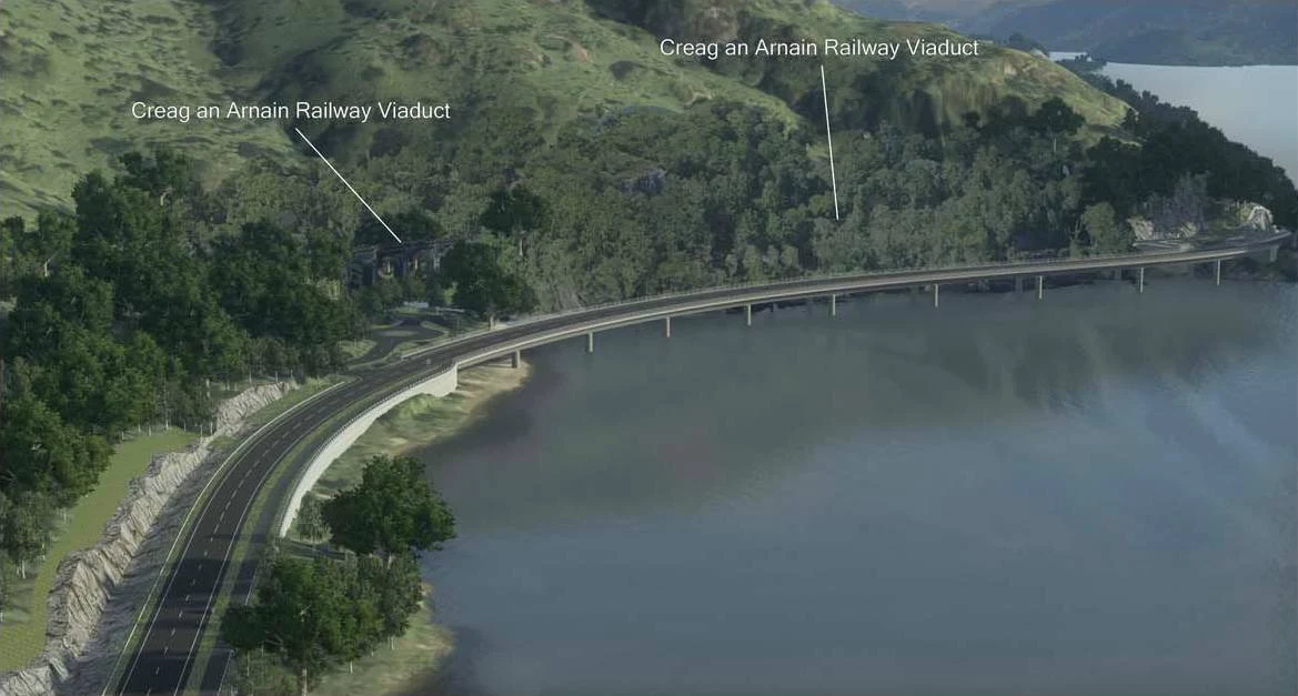 3D Visualisationb of the proposed Creag an Arnain Viaduct