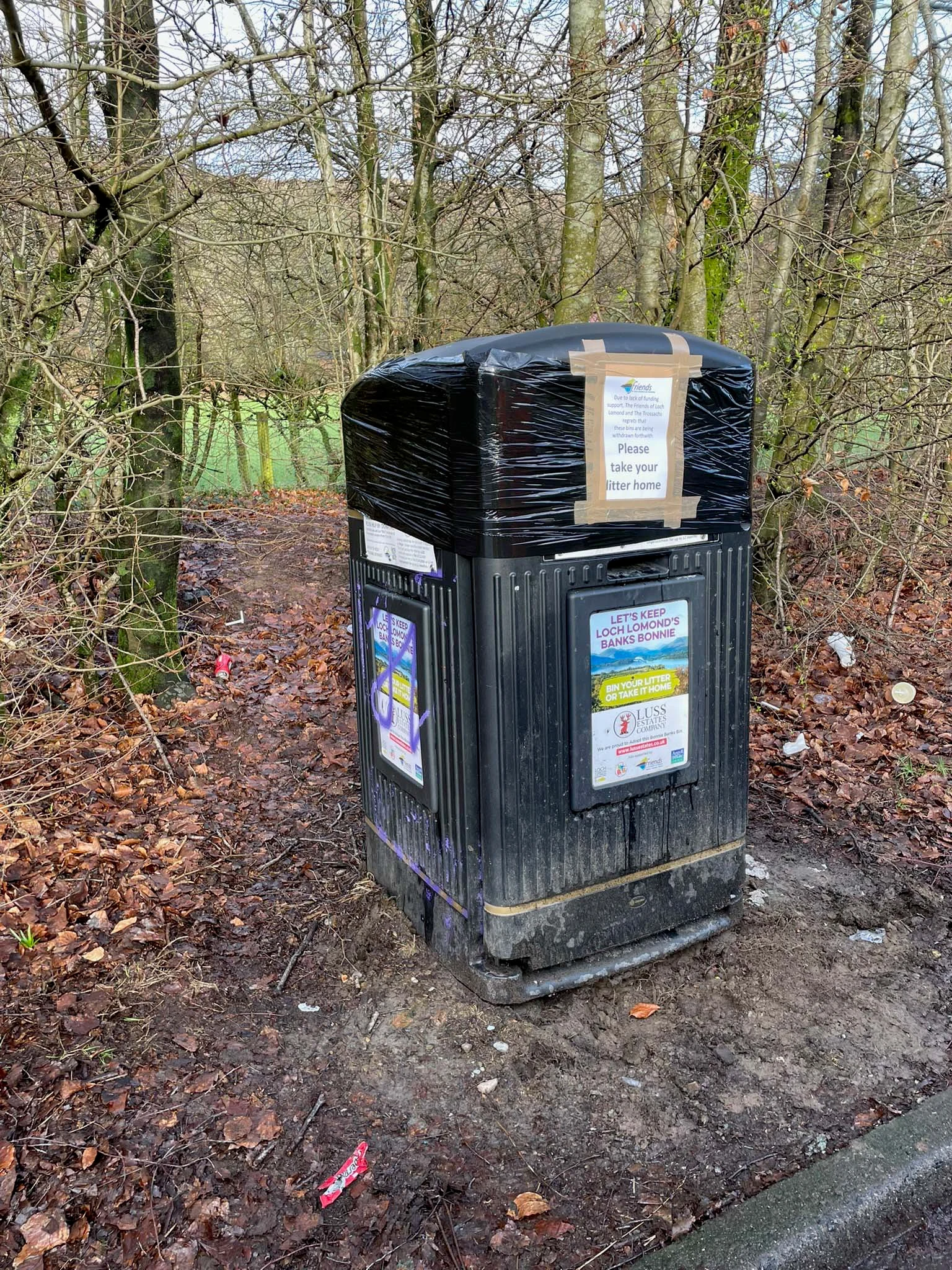 Wrapped Bin Closed for Use