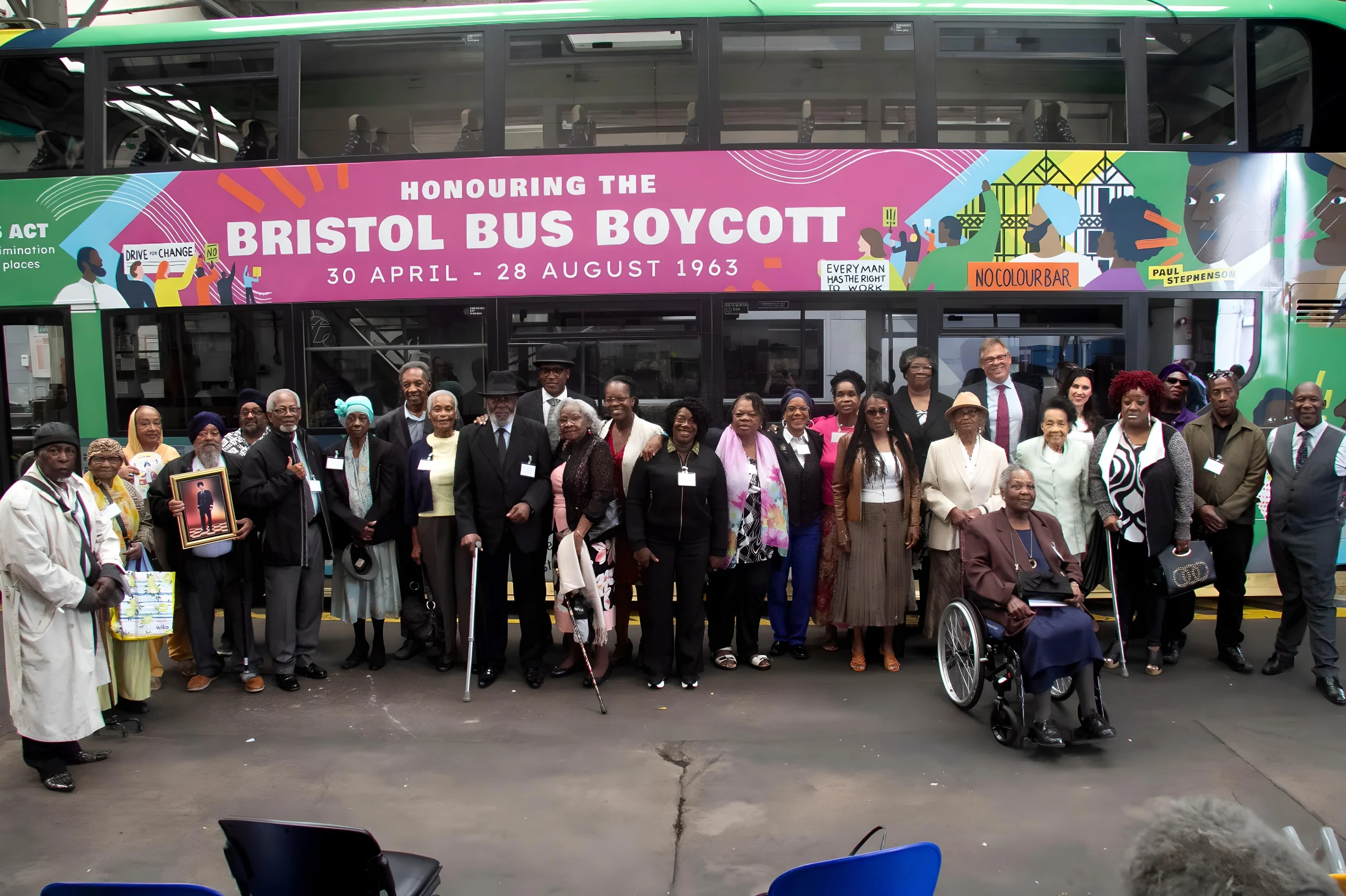 Unvieling of the Bristol boycott Bus