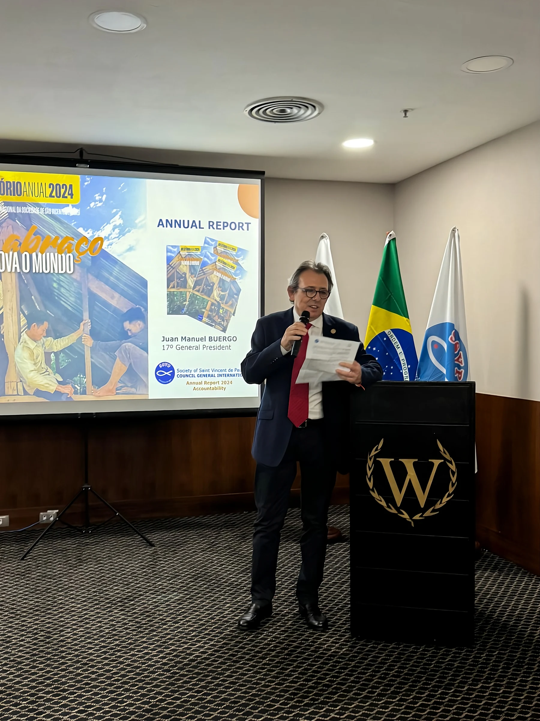 Juan Manuel Buergo Gómez, International President General of the Society of Saint Vincent de Paul, during the presentation