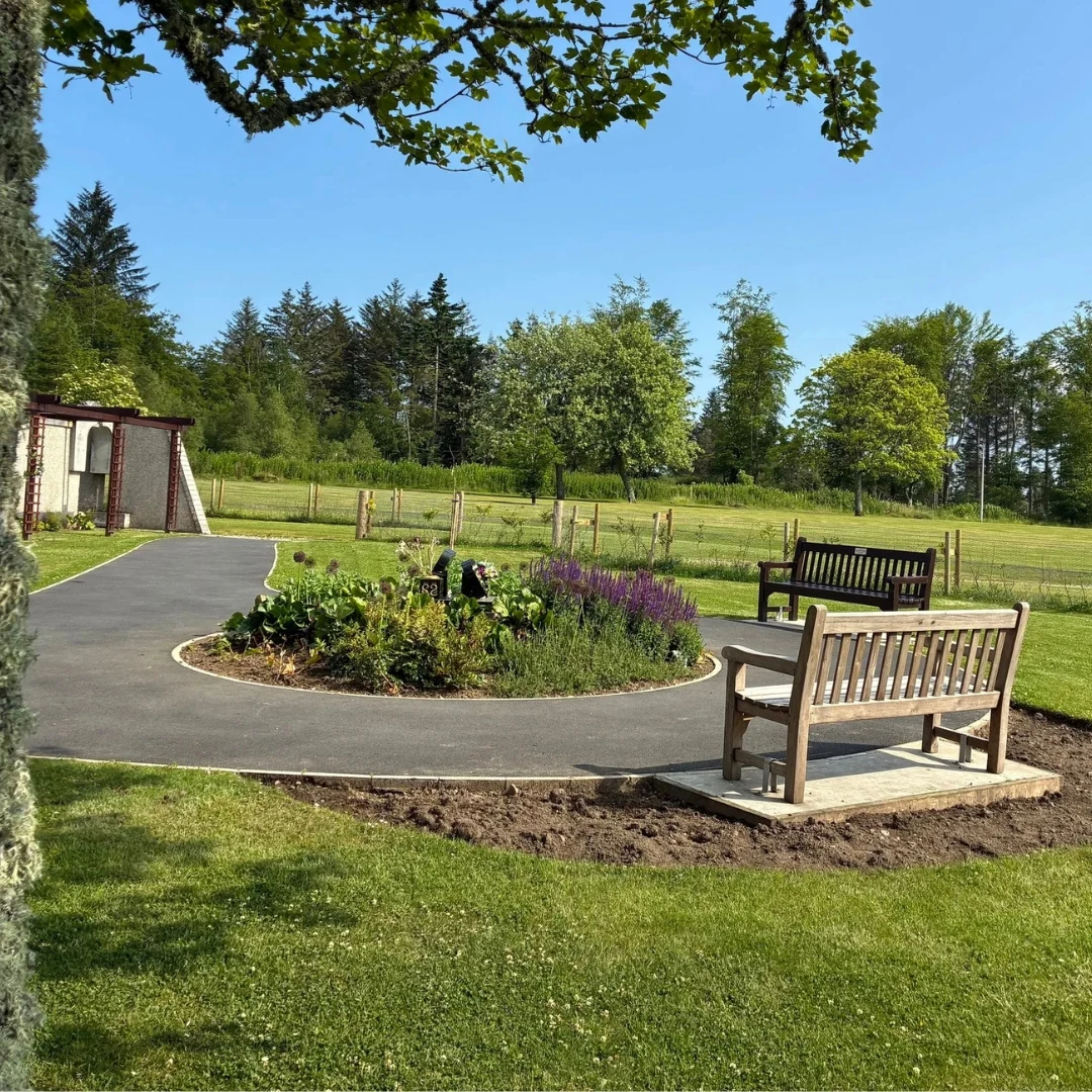 The Forget Me Not Memorial Garden at Hazlehead Crematorium in Aberdeen