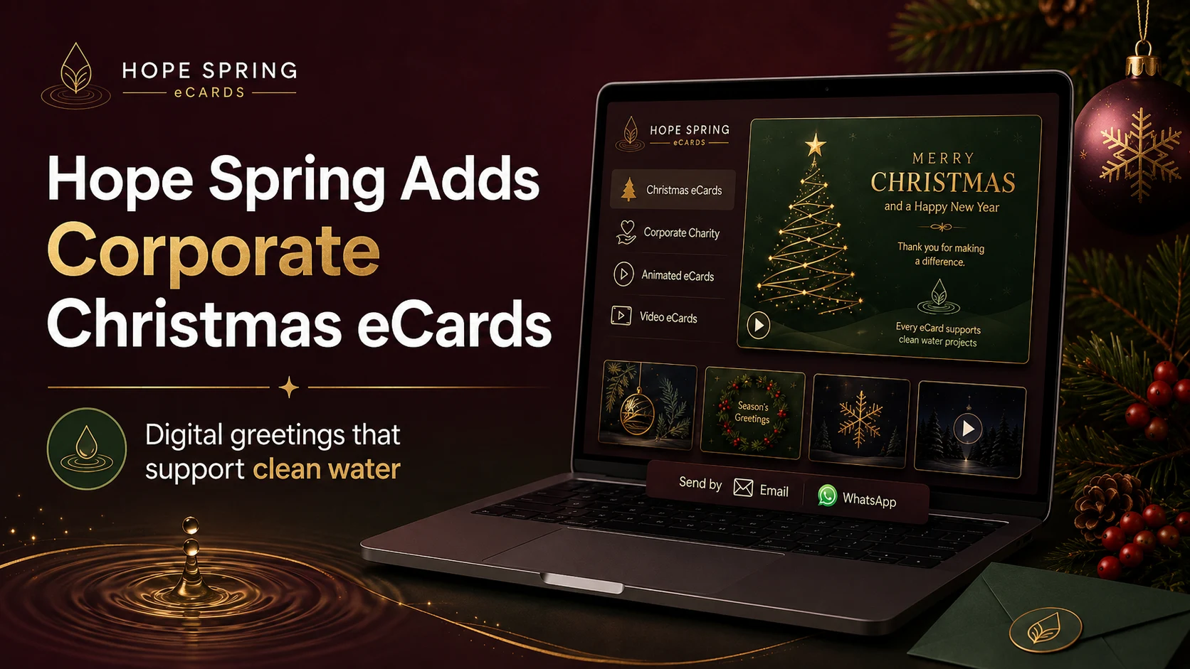 Hope Spring eCard Introduces Corporate Christmas eCards to Its Growing Collection