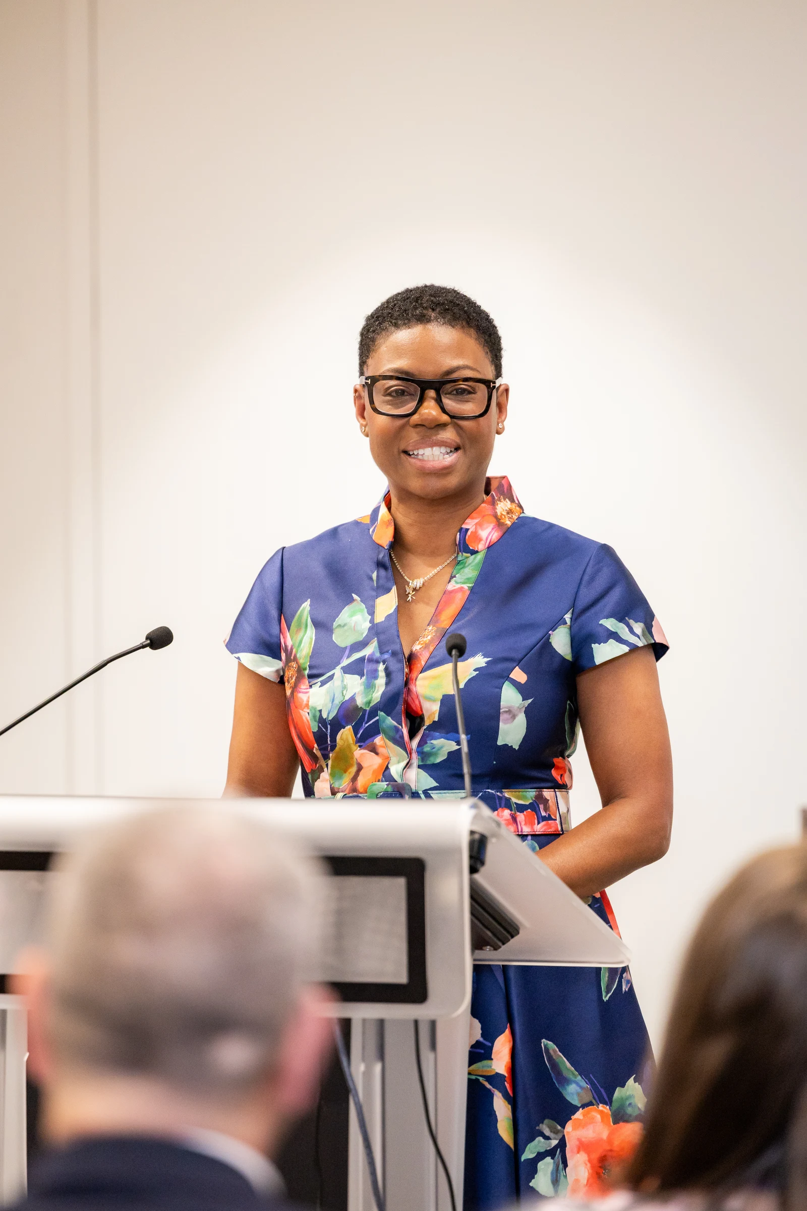 Dress for Success Greater London Executive Director, Samantha Latouche, closes the awards ceremony