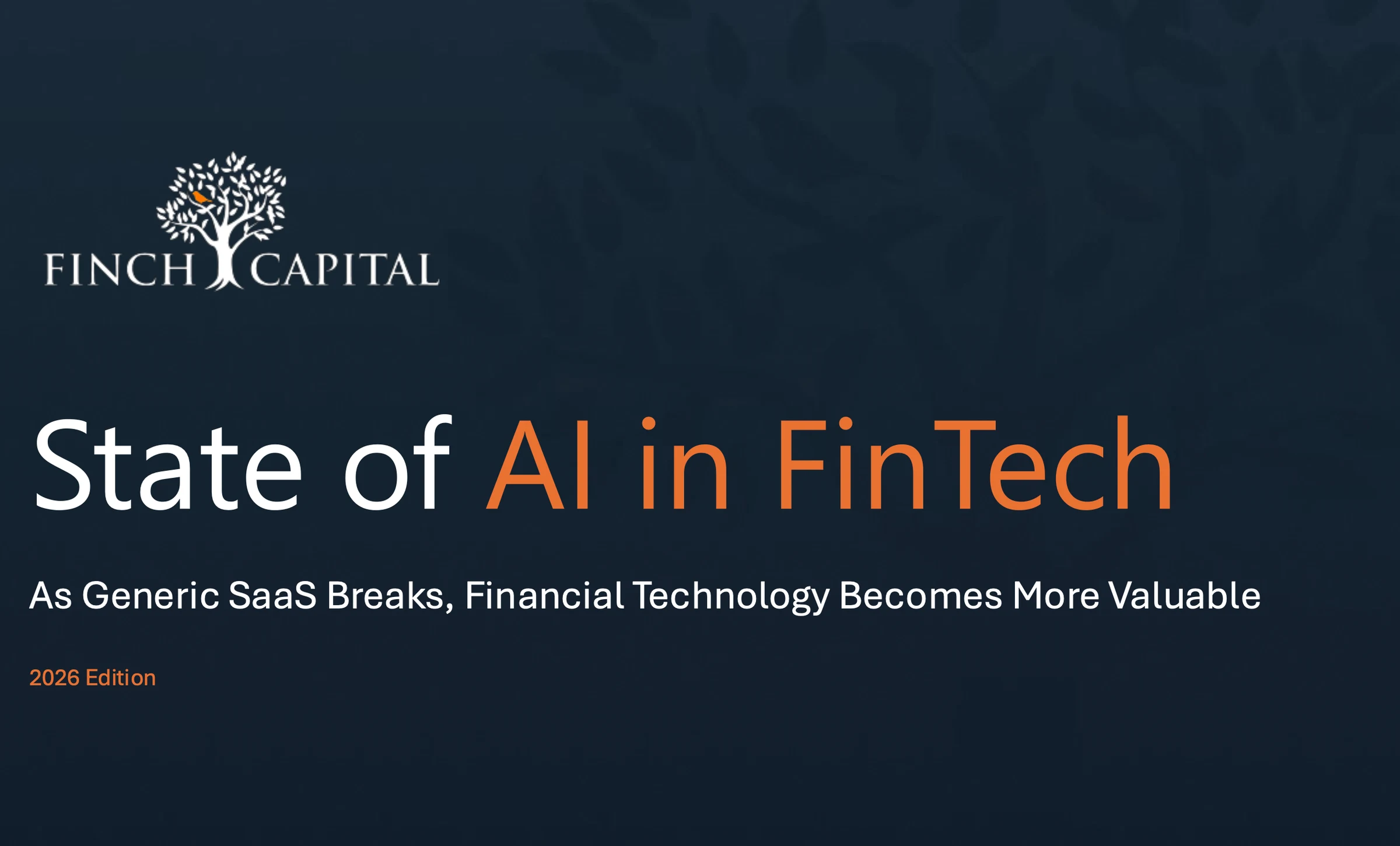 Finch Capital - State of AI in FinTech Report