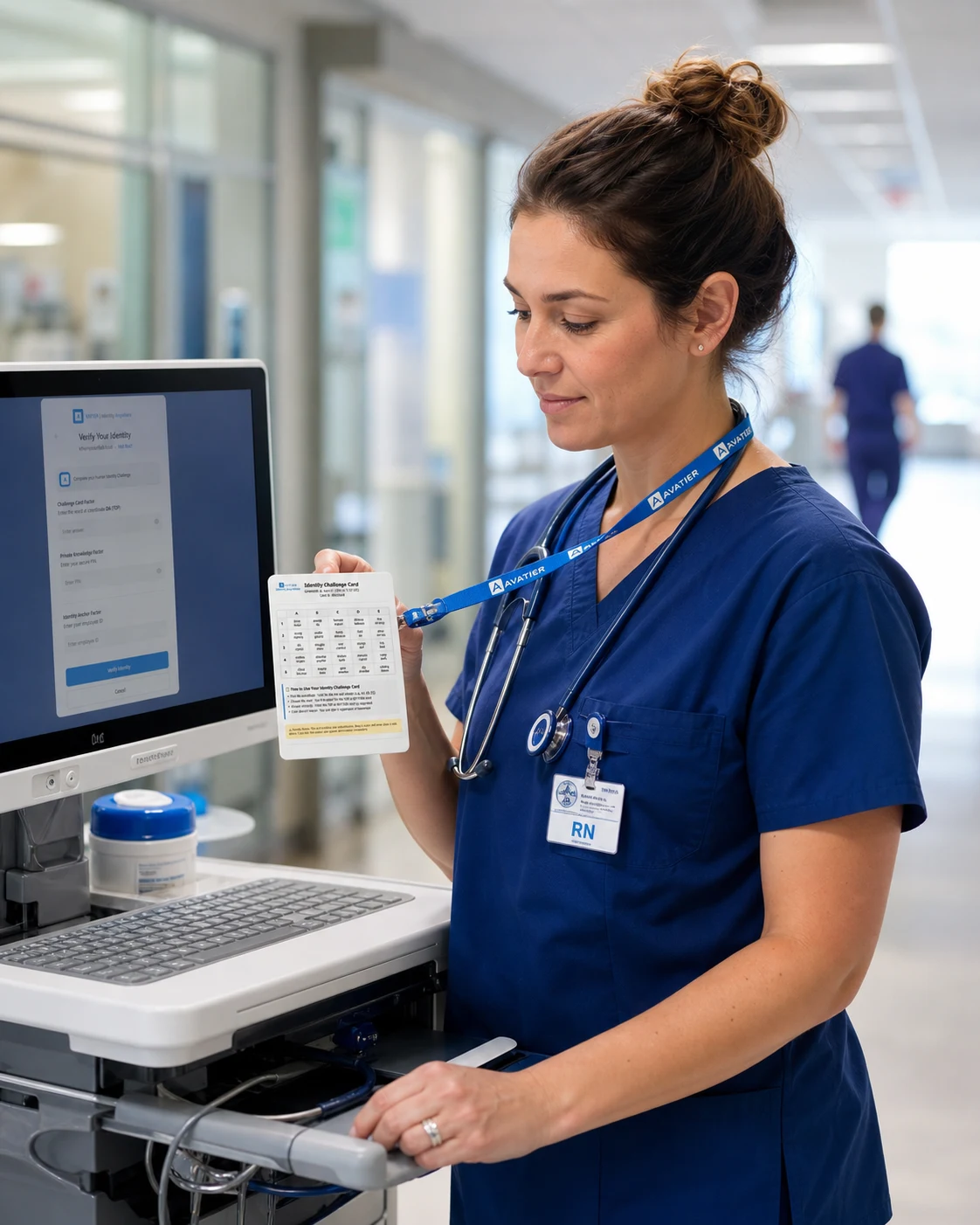 Nurse Using Identity Challenge Card