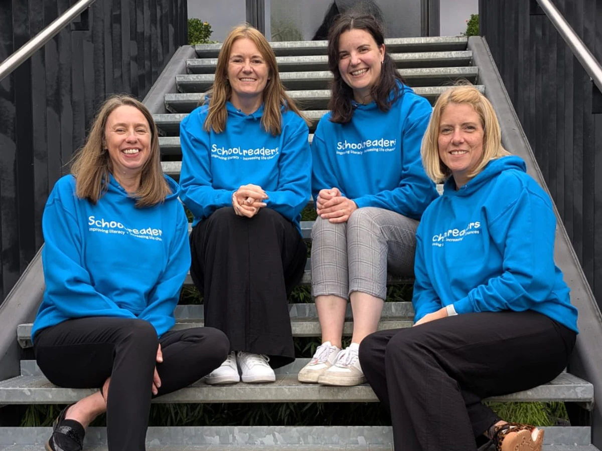 blue hoodies for schoolreaders charity