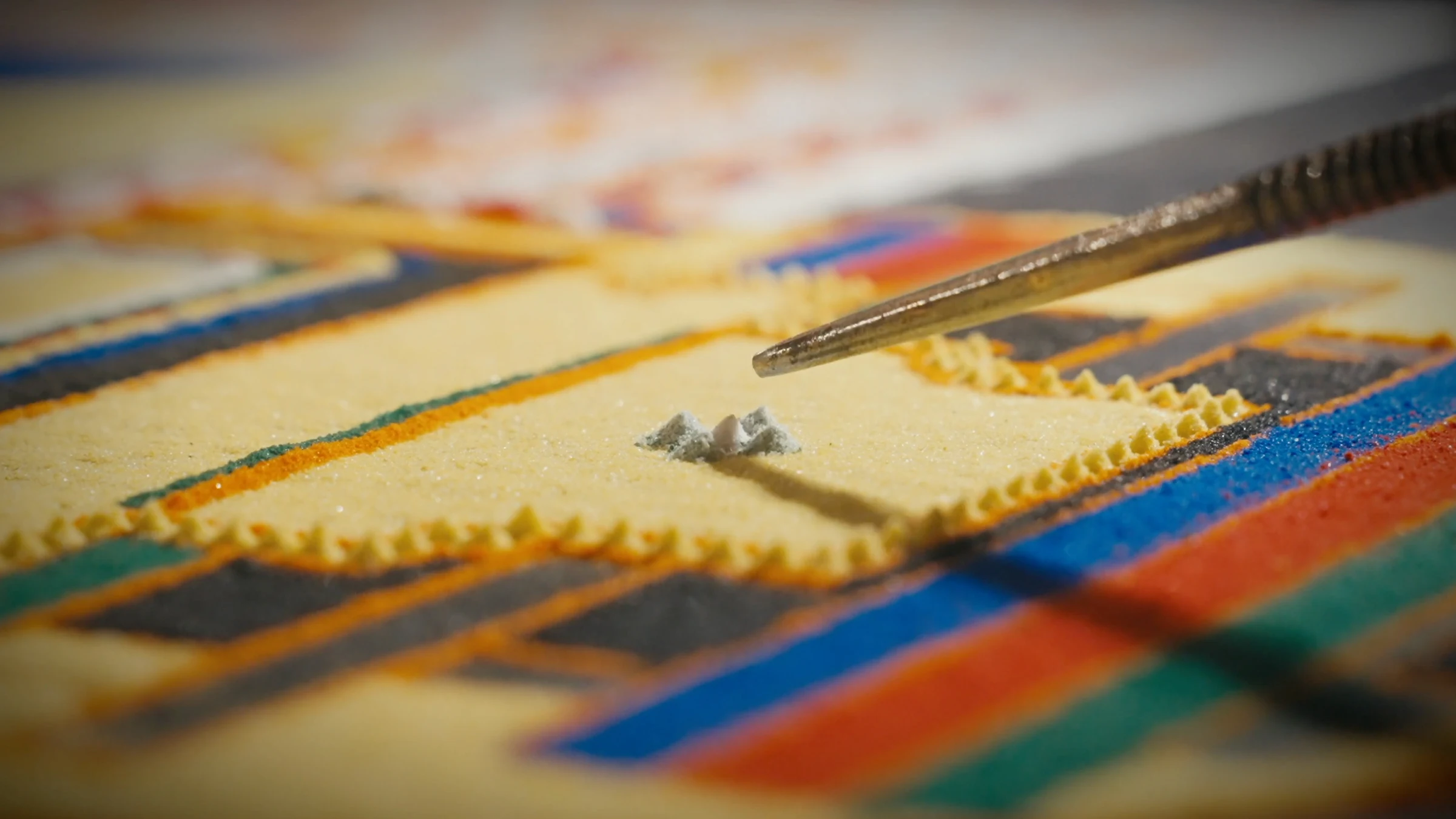 Small details being added into the mandala pattern