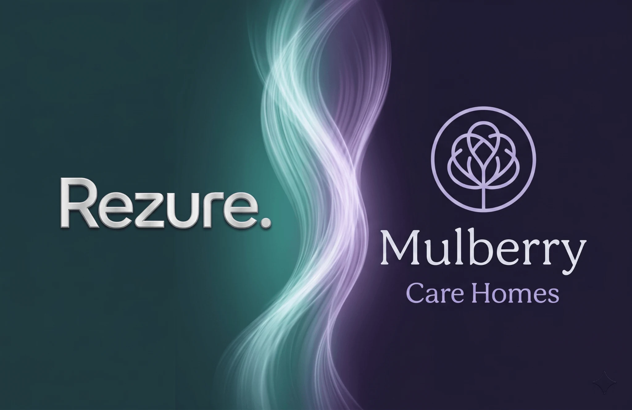 Rezure and Mulberry Care Homes logos combined