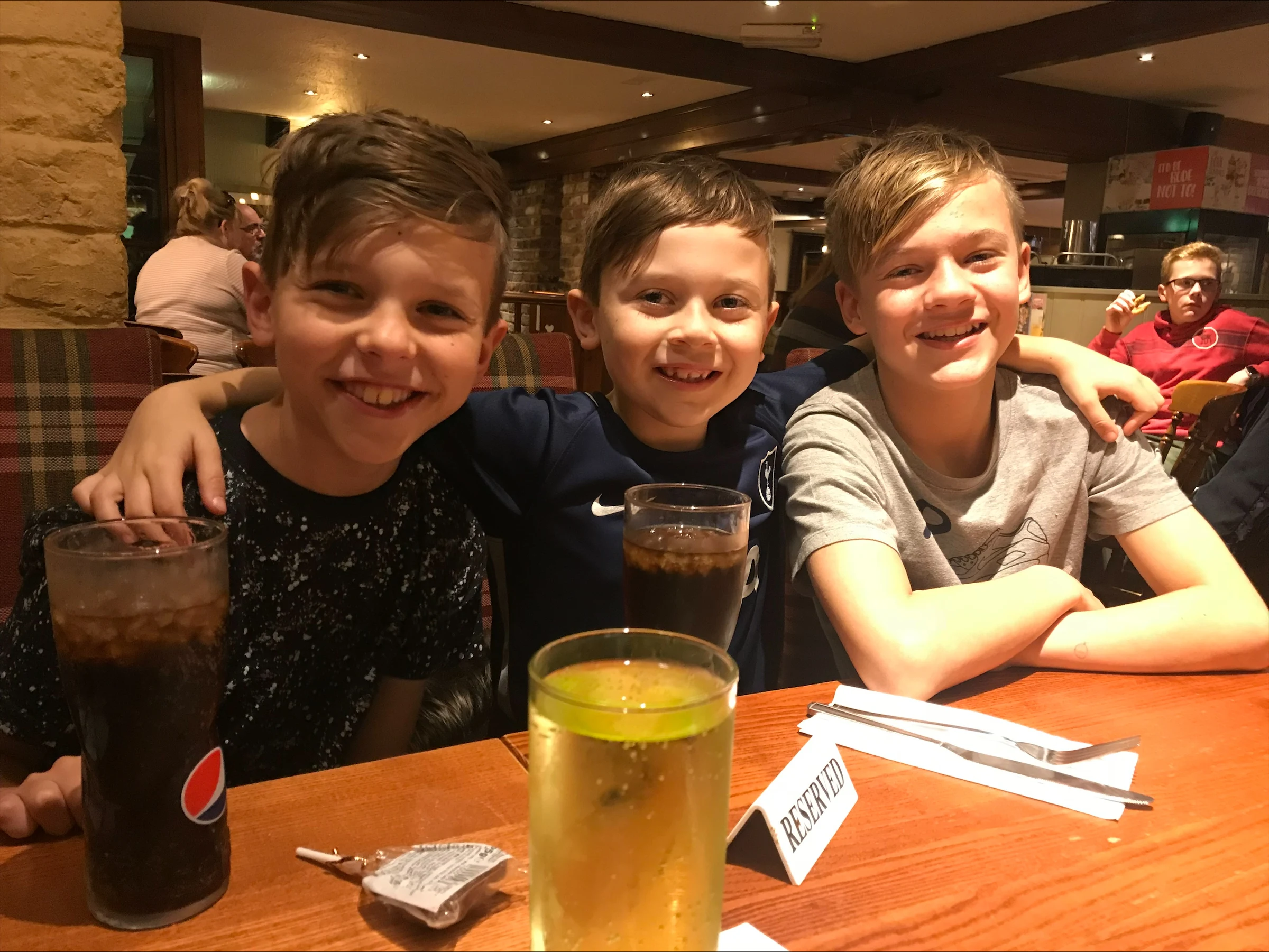 Josh with his brothers, Jack and Lewis