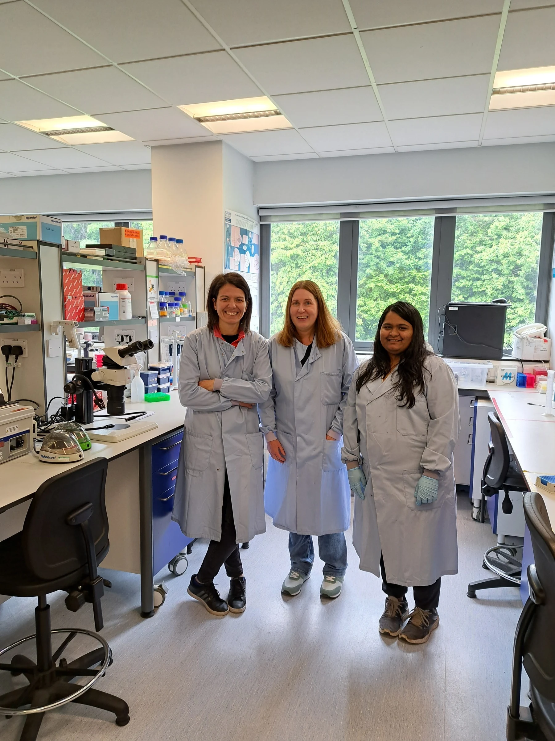 Dr Samanta Mariani (left) and her lab team