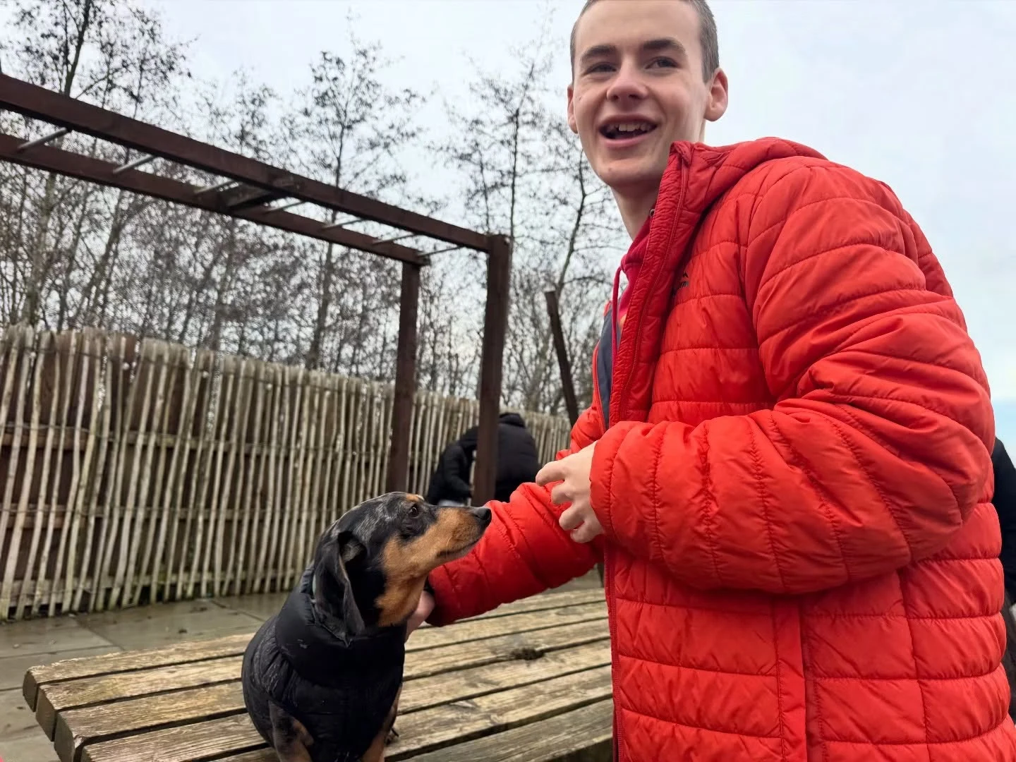 Alfie with Stanley, the sausage dog he talks about constantly at home