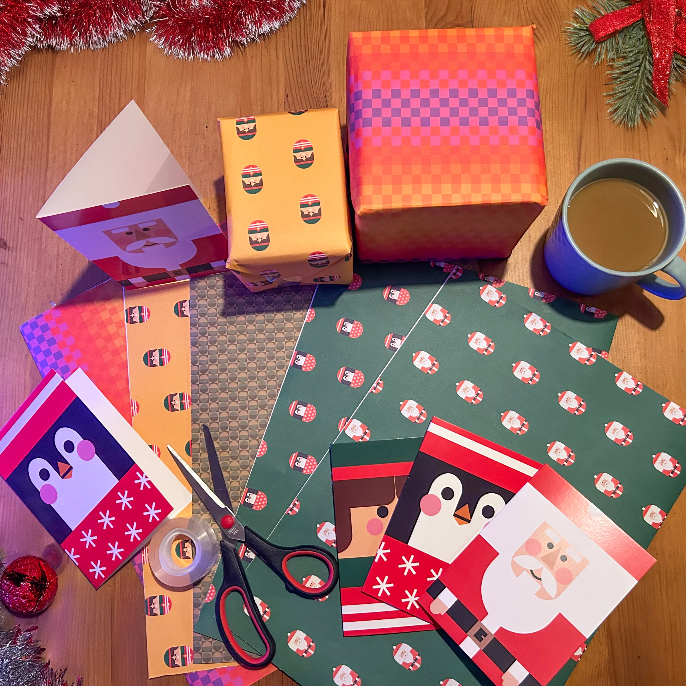 Wrapping paper and cards