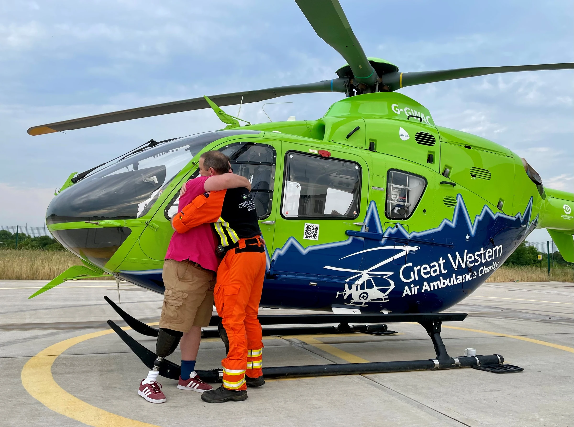 Former patient Steve with Dr Paddy at GWAAC