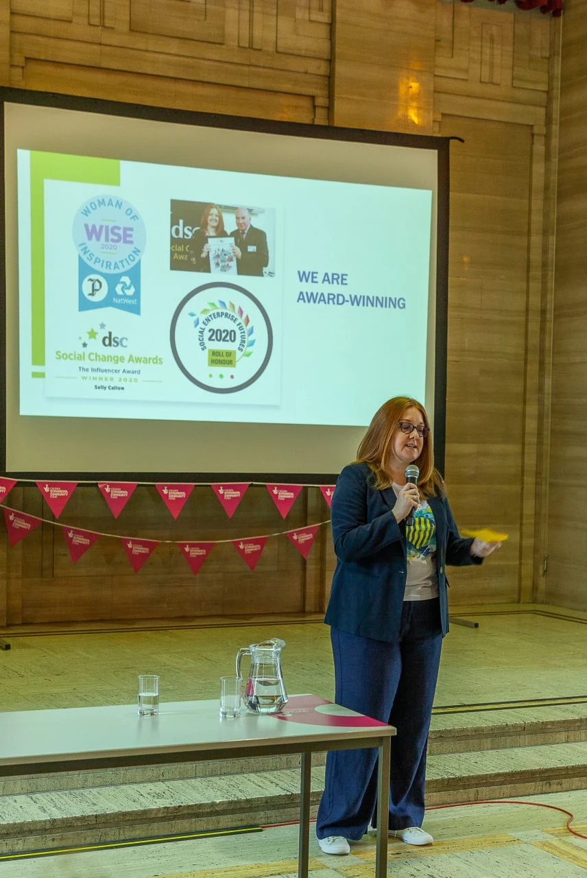 Sally Callow delivering a ME/CFS training day