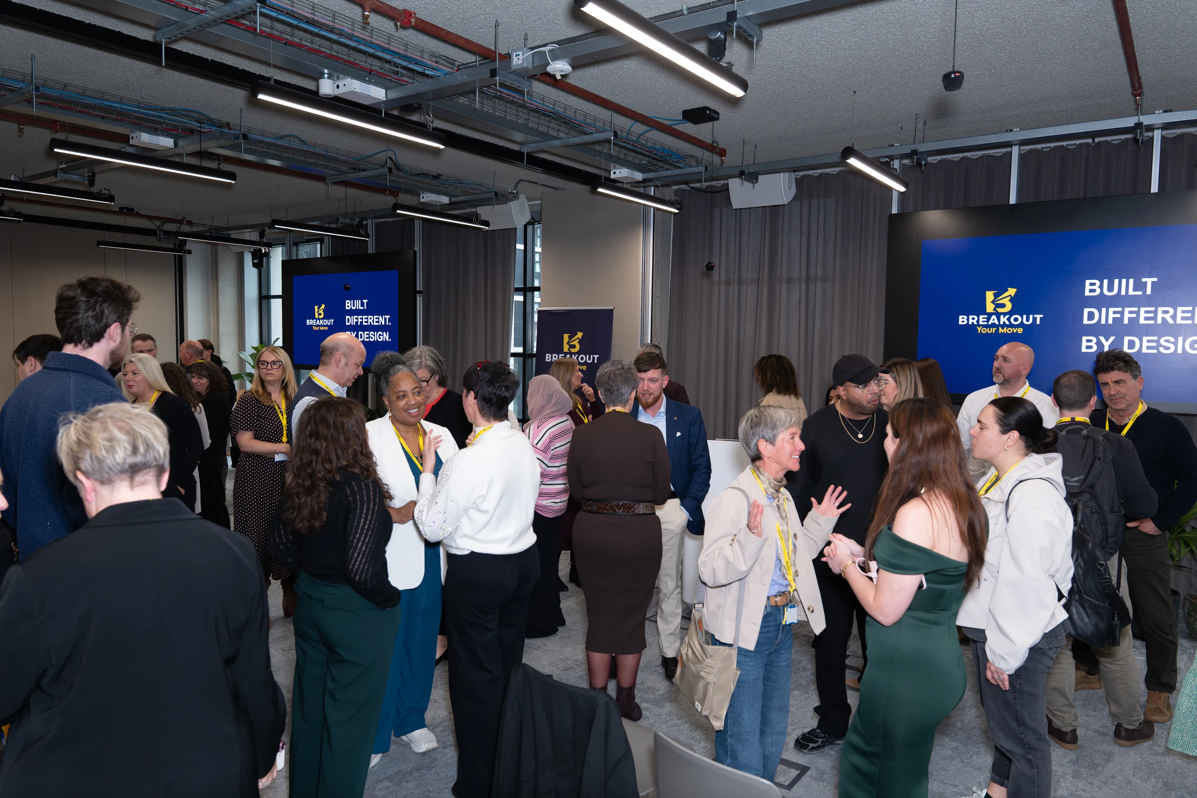 Guests mixing at the BREAKOUT launch event