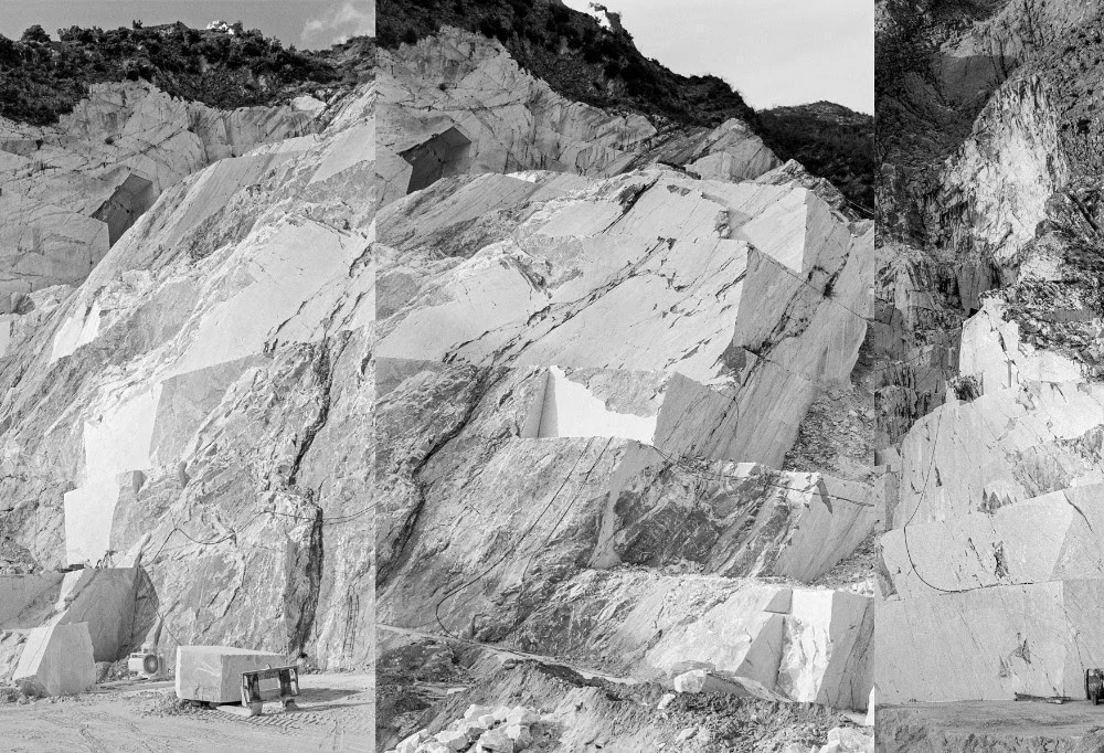 Aglaia Konrad, Carrara Cut, pages, 2011-2026. Courtesy gallery Nadja Vilenne and the artist.