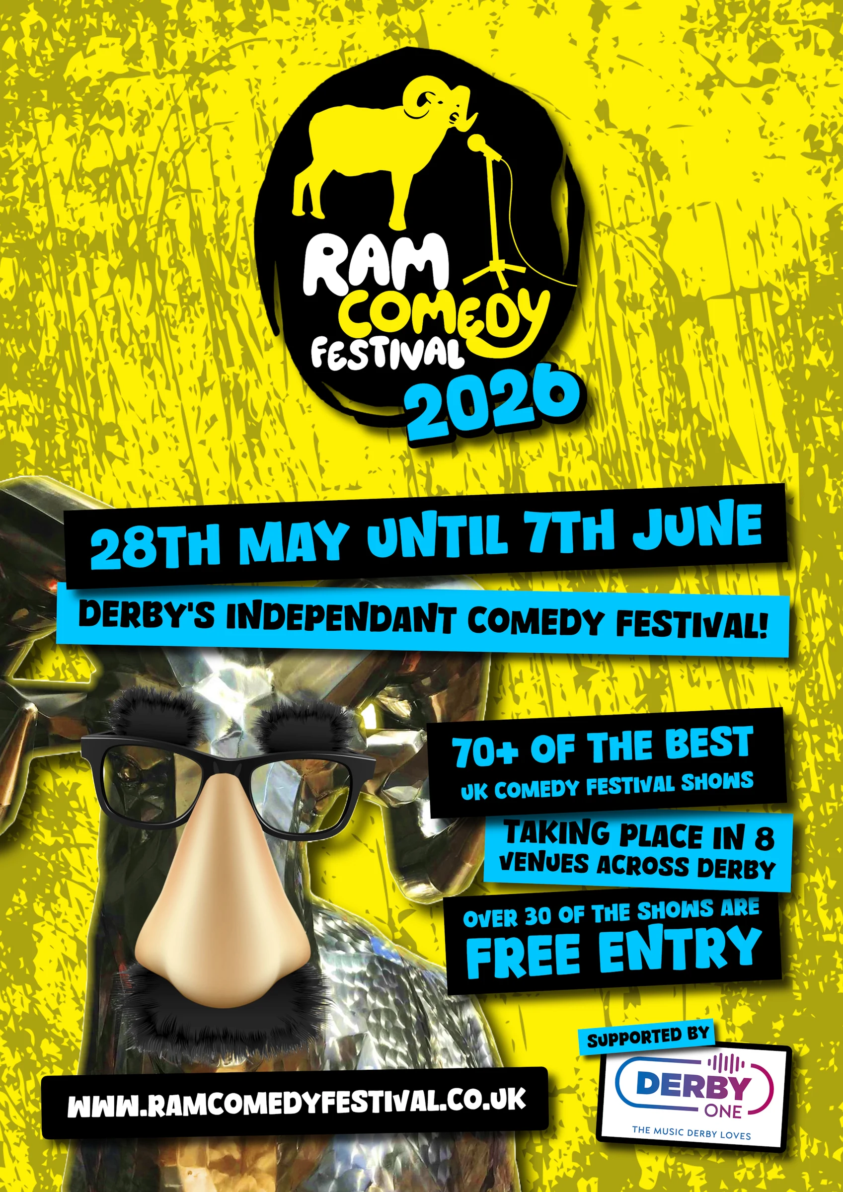 Ram Comedy Festival 2026 Programme Now Complete: 92 Hilarious Shows, Including 57 Free Entry Events, Set to Light Up Derby
