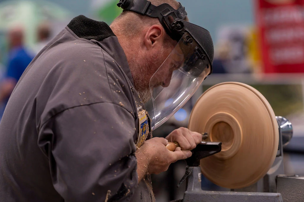 Chris Fisher The Blind Woodturner at ShedFest