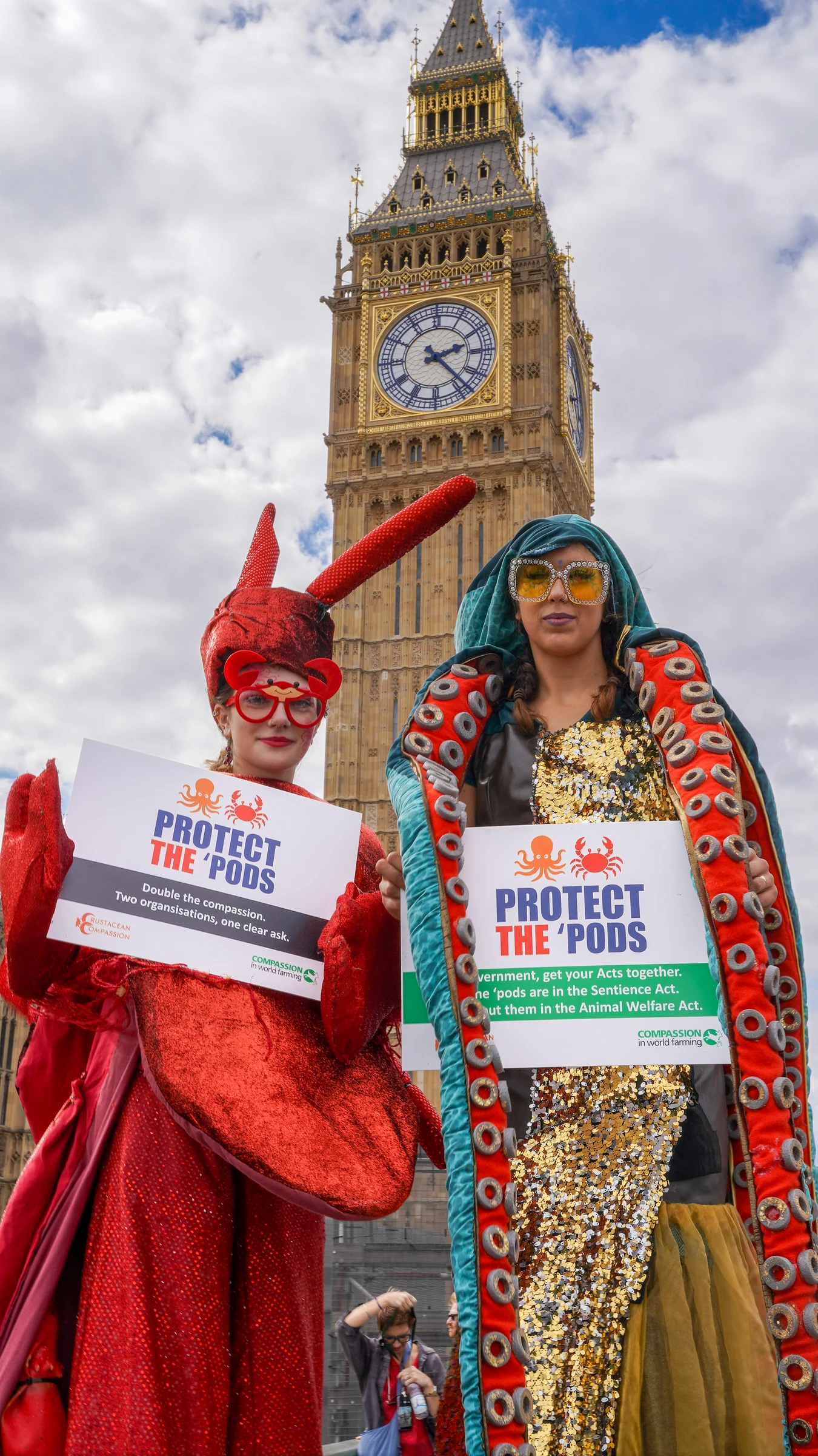 Giant lobster and octopus descend on Westminster as charities call on government to 'get its acts together' for sentient animals