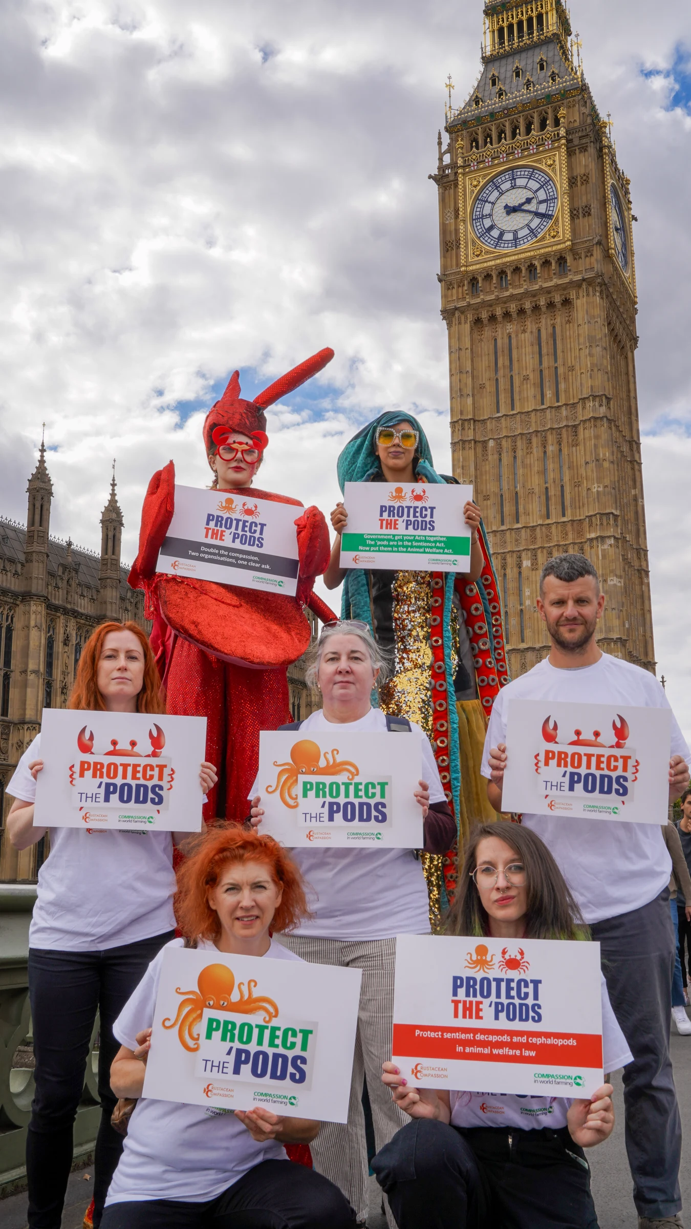 Giant lobster and octopus descend on Westminster as charities call on government to 'get its acts together' for sentient animals