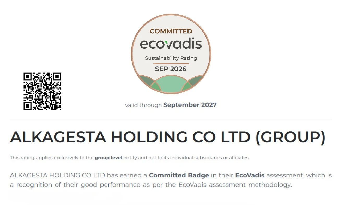 Alkagesta Receives EcoVadis Committed Badge