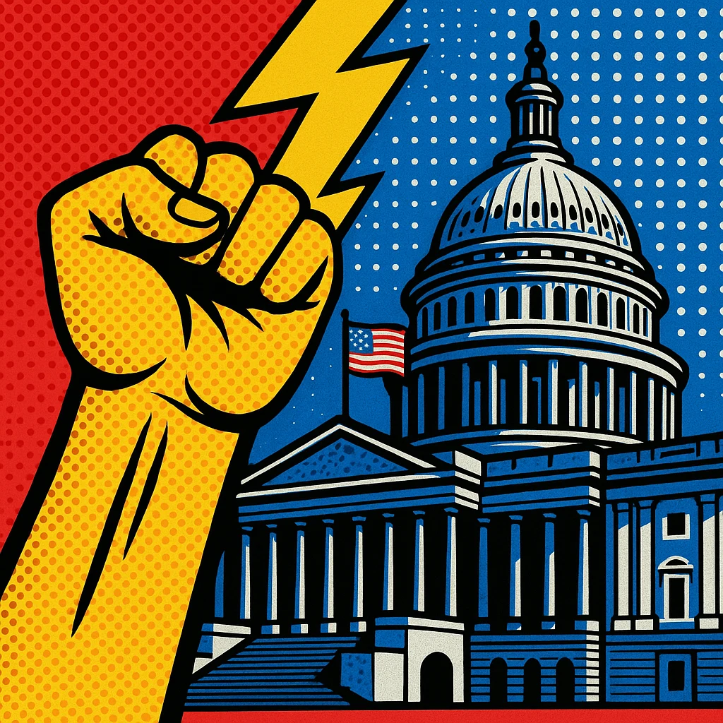 “Fisting Democracy confronts the violence of power when ideology hardens into force-where participation becomes spectacle, and the public grip tighten