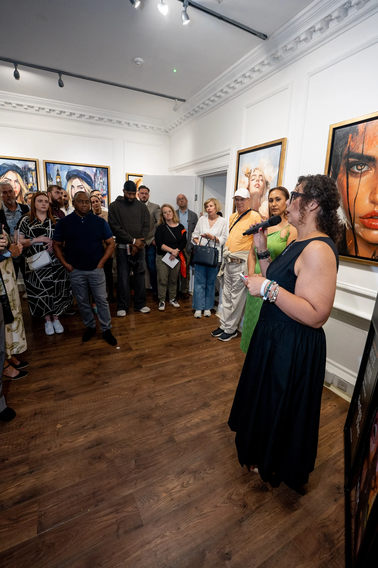 Collectors previewing newly released pieces from Mr Phantom’s latest series at London Art Exchange.