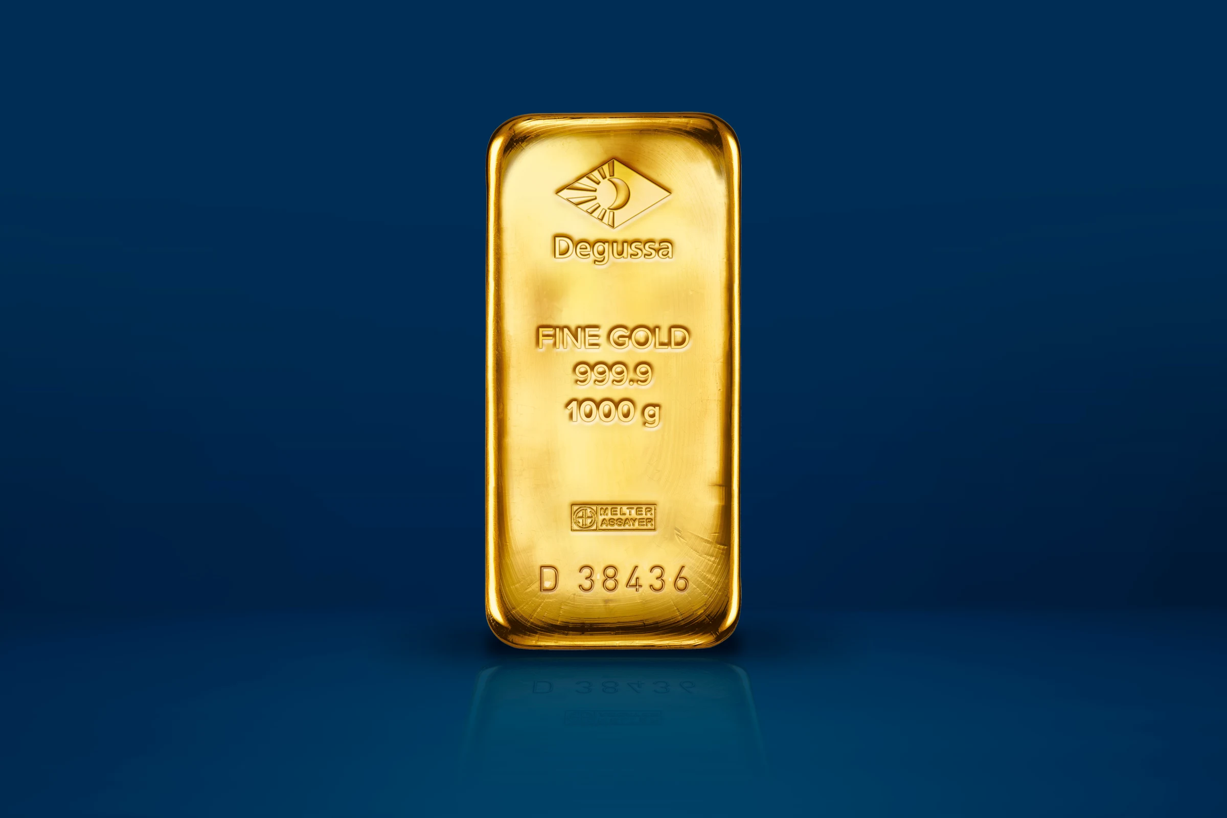 1000g Degussa gold bar cast / Degussa