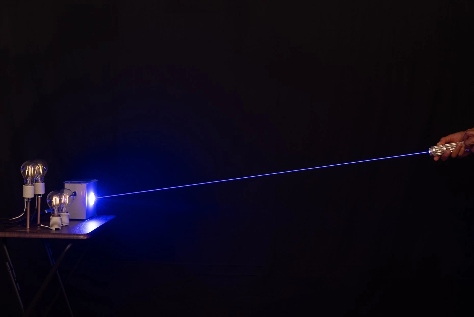 Wide view of blue laser