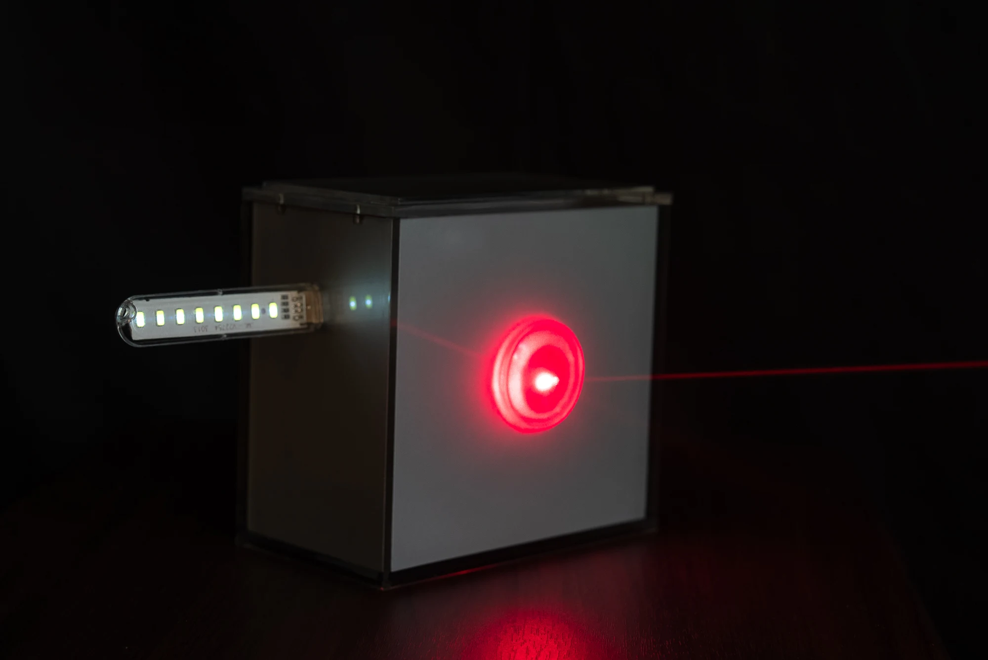 Laser powering usb LED strip