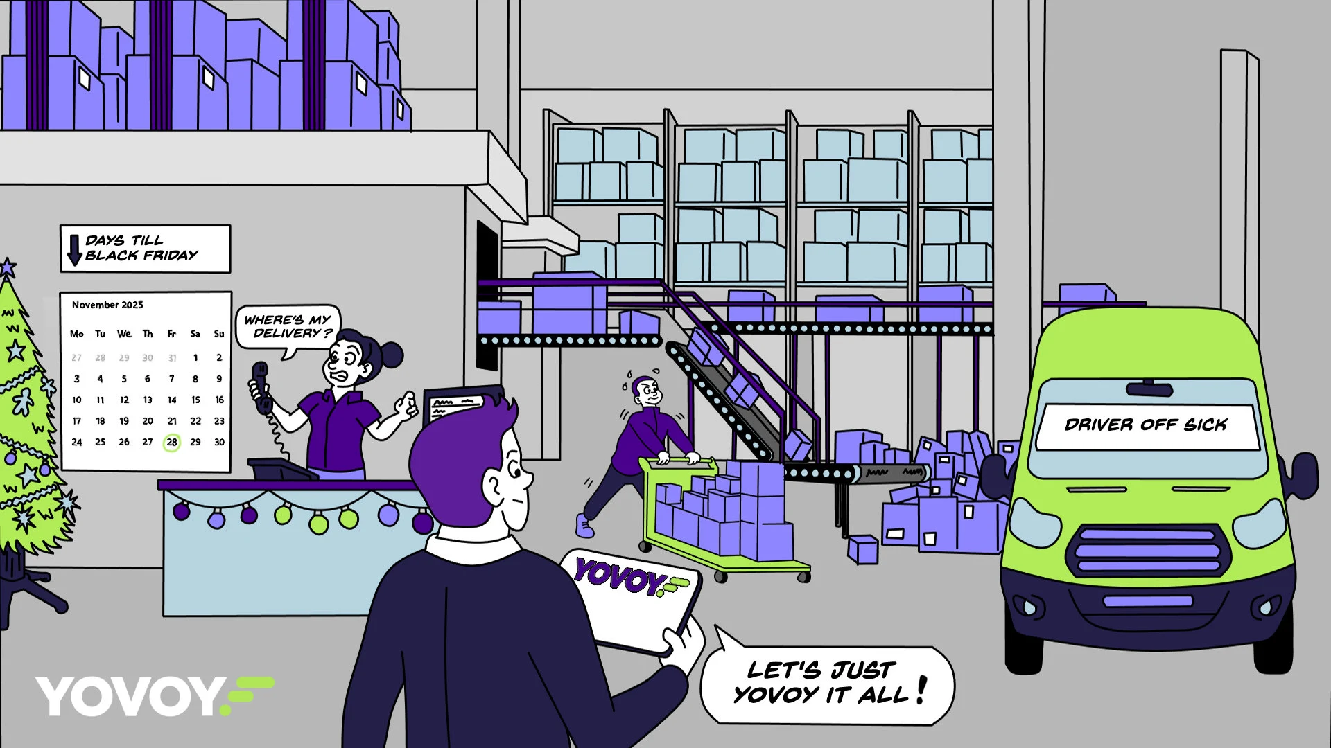 Cartoon Warehouse on Black Friday