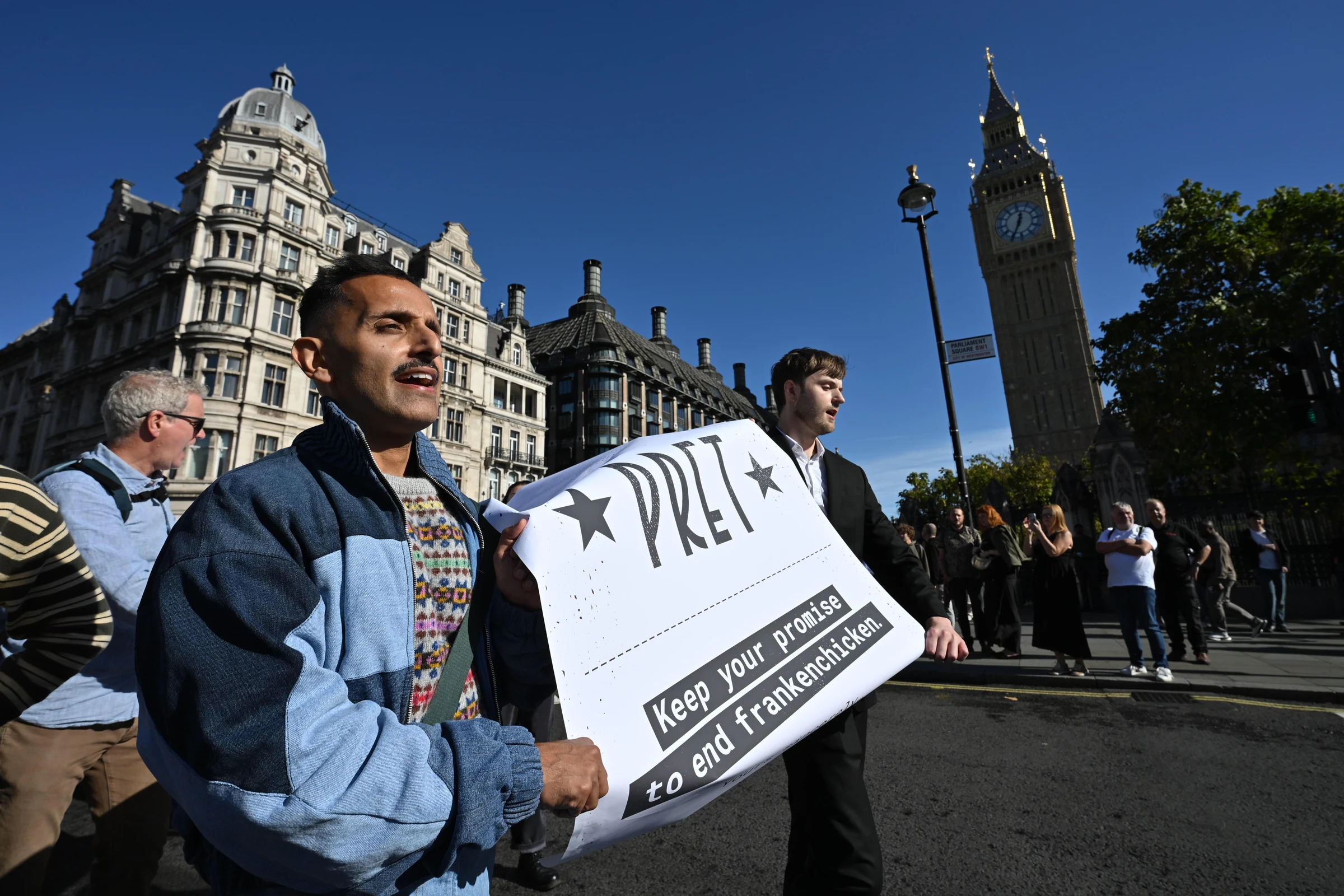 Amir Khan leads the march