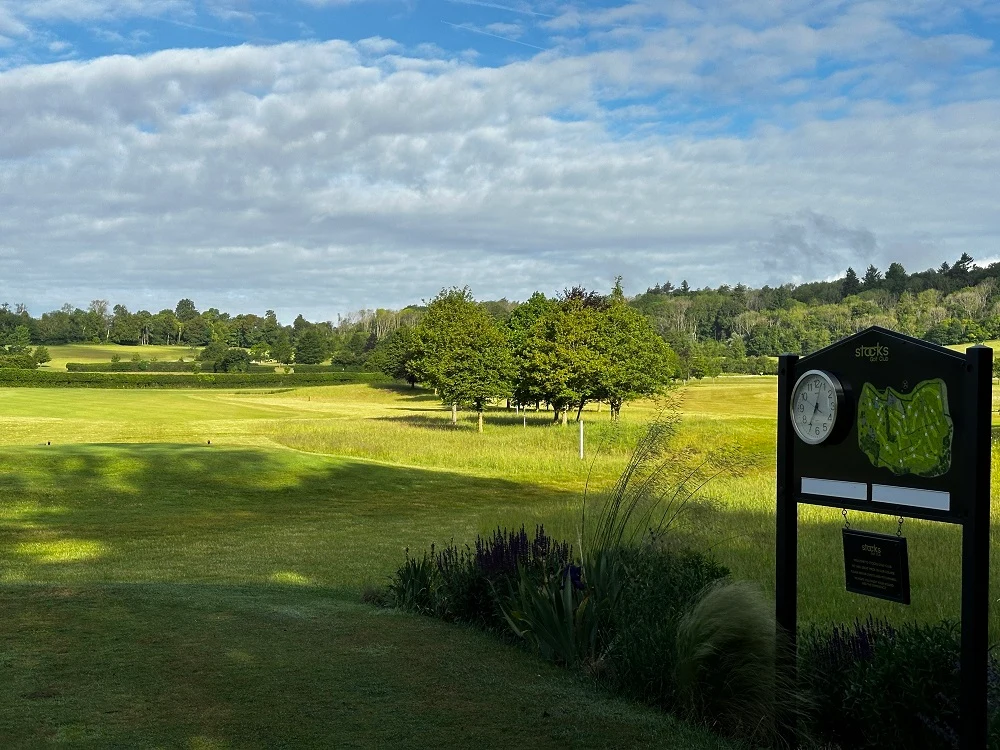 Looking out over the course from the first hole at Stocks Golf Club