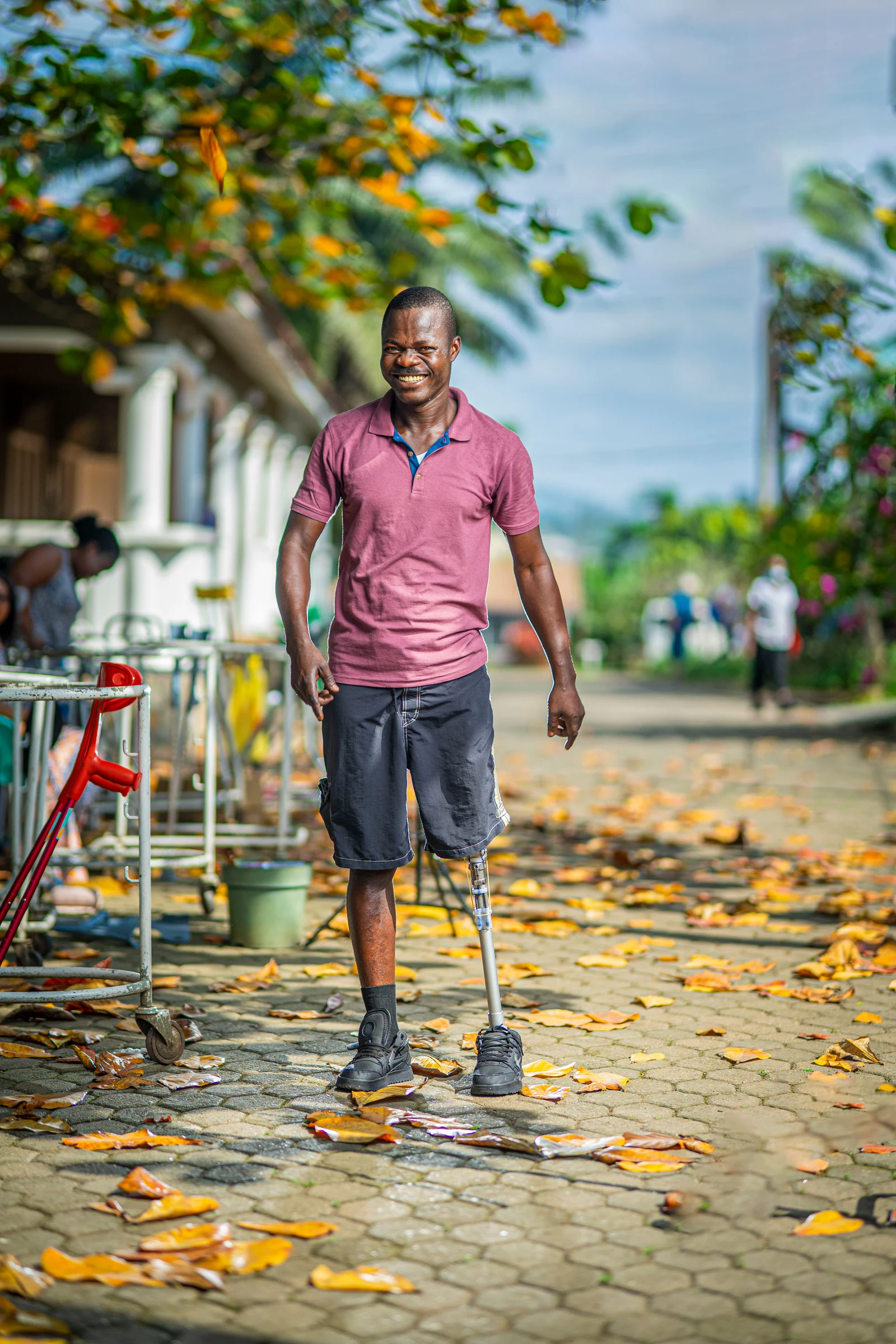 STAND’s work helps amputees like Faris (left) by providing prosthetic legs and rehabilitation.