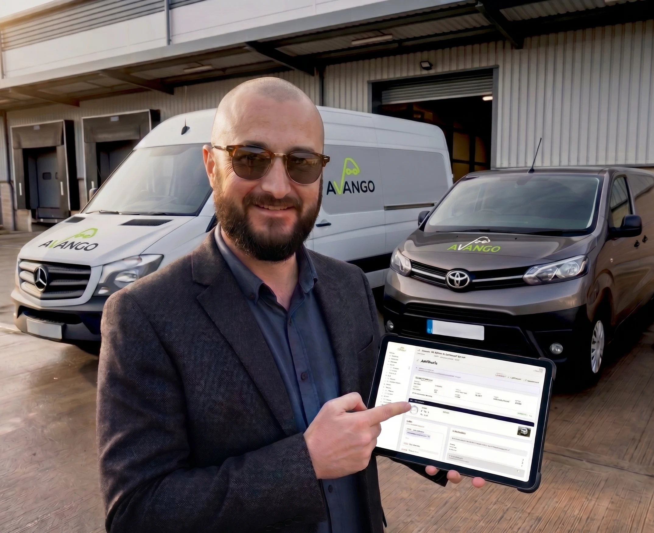 Avango Couriers Director, Stuart Drinkwater, presenting the company