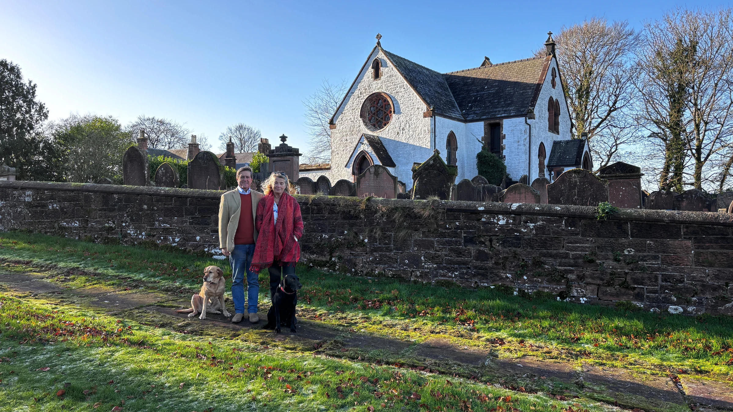Andrew and Kirsteen Michell outside Applegarth House.