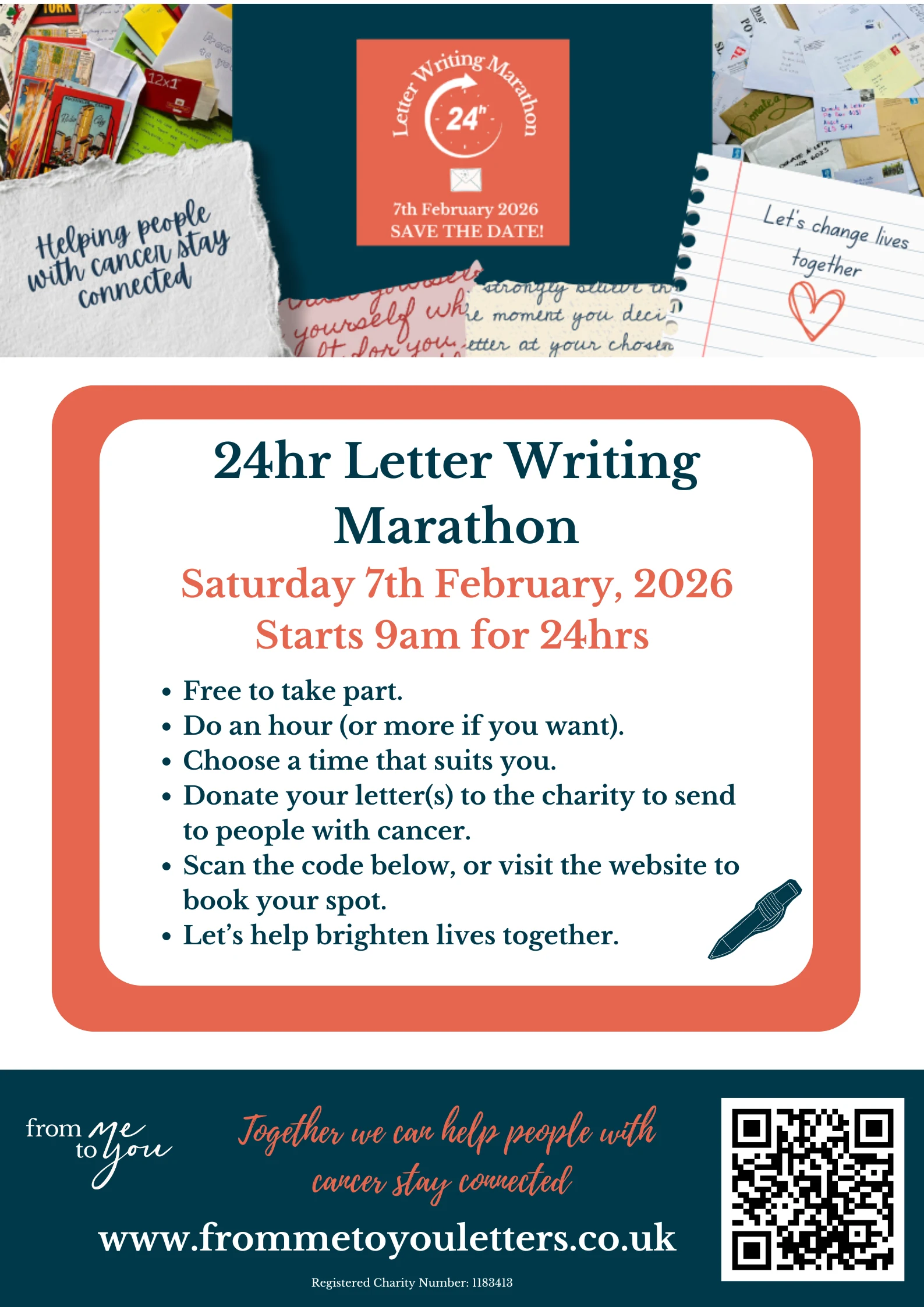 24hr Letter Writing Marathon poster