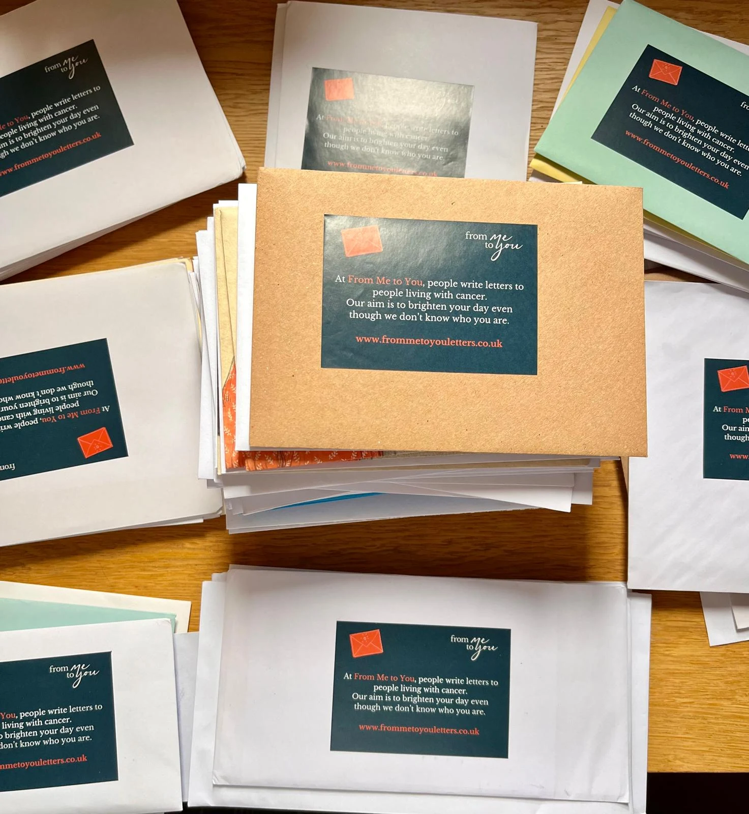 Letters ready to go off to cancer patients
