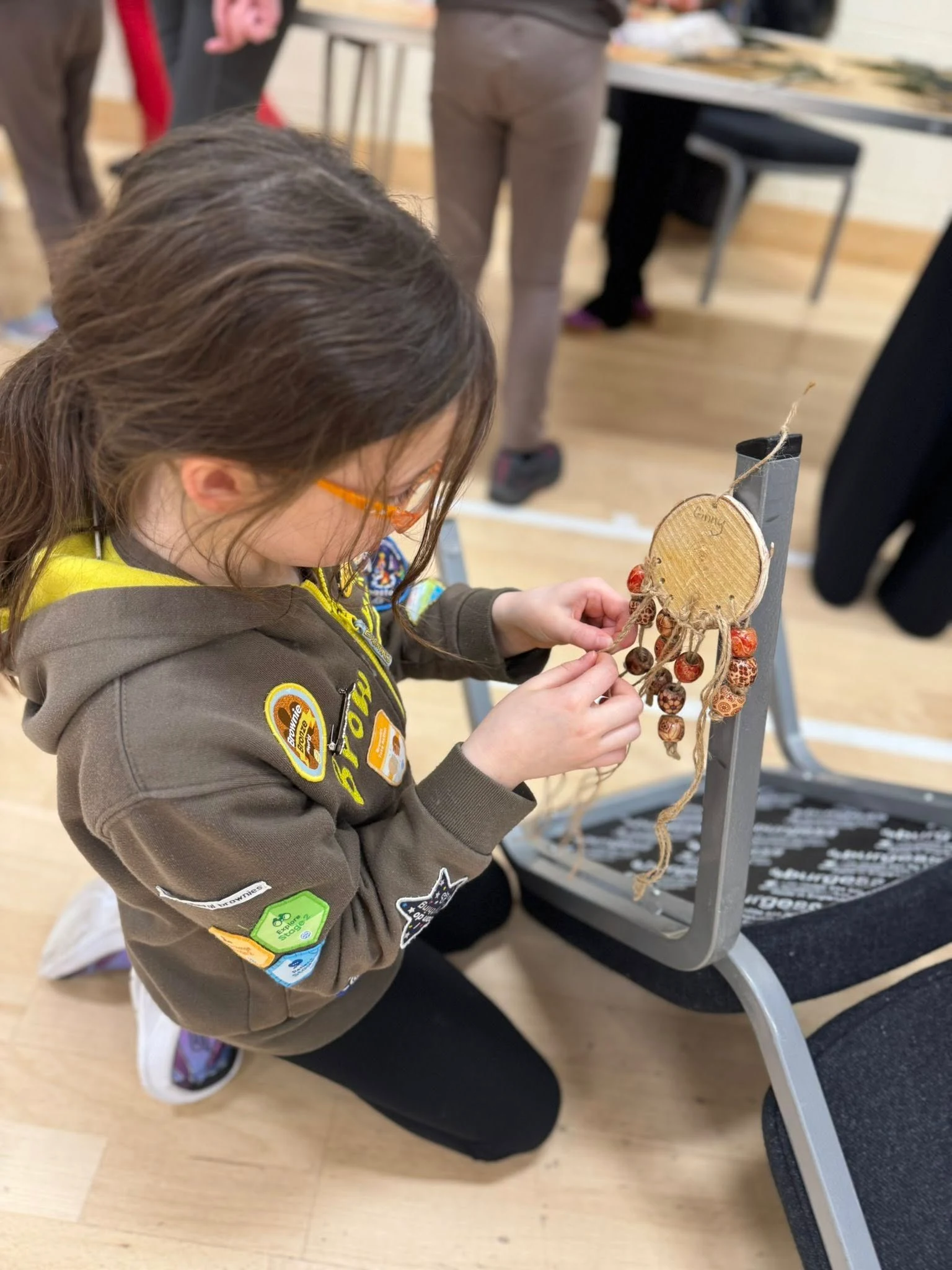 Making dream catchers, ready for the sleepout