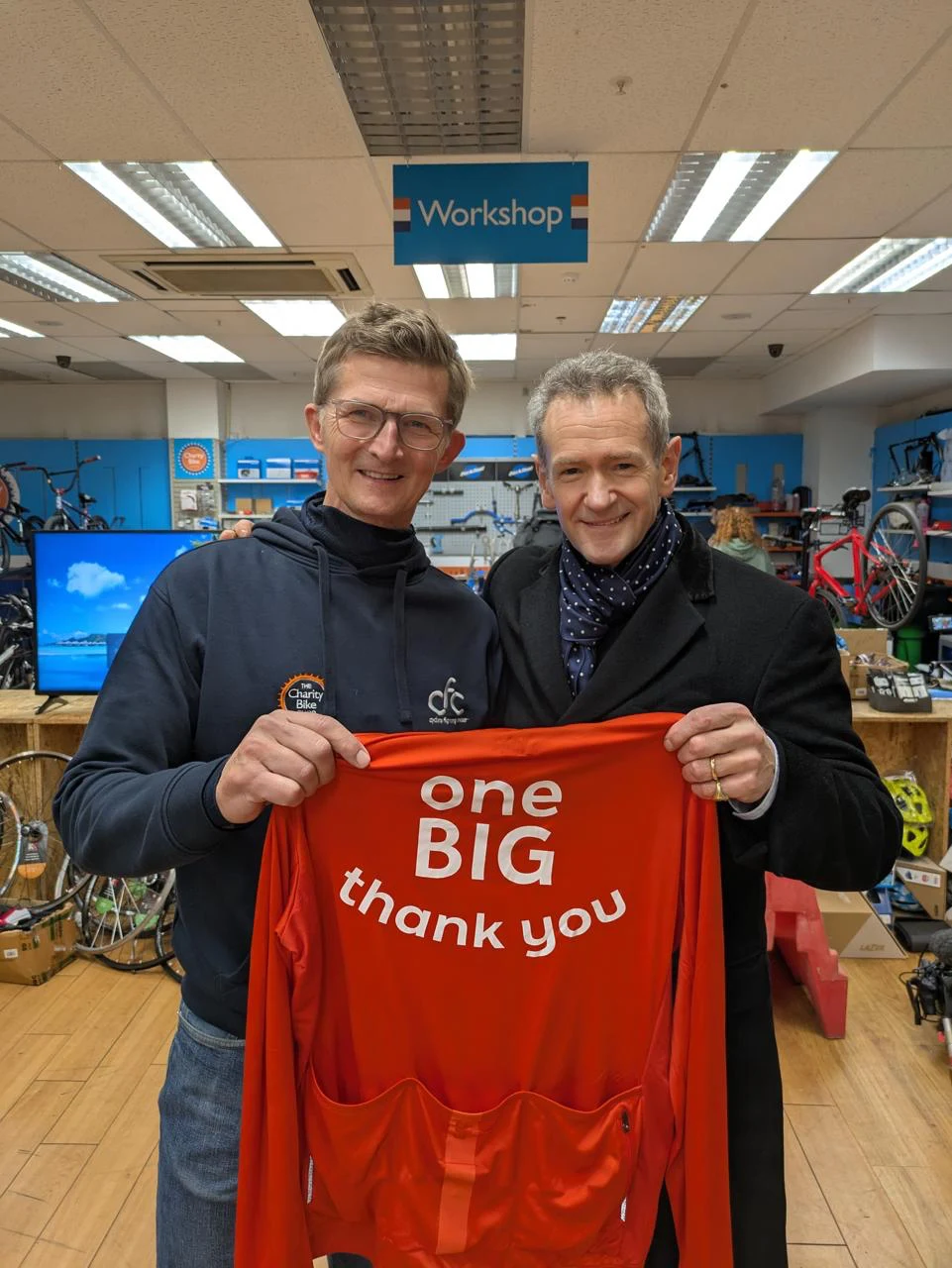 Alexander Armstrong gives Mike from Cyclists Fighting Cancer his One Big Thank You from the BBC One Show
