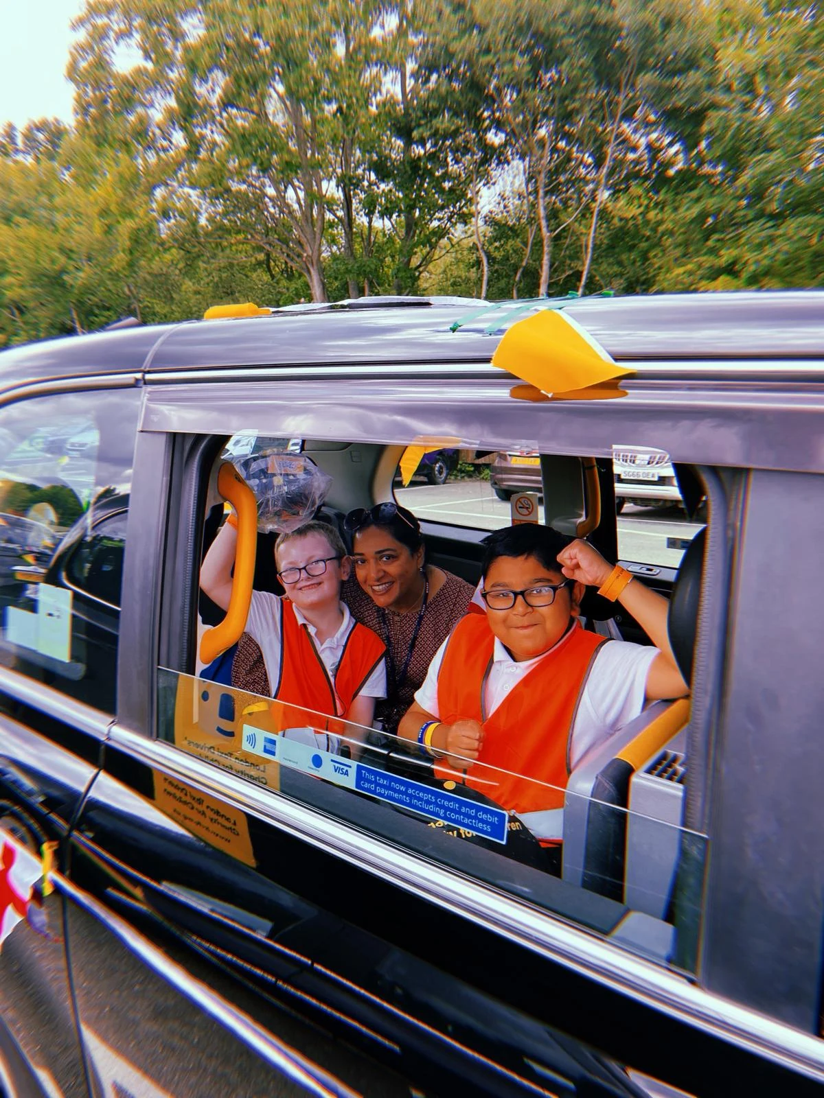 Children in London Taxi