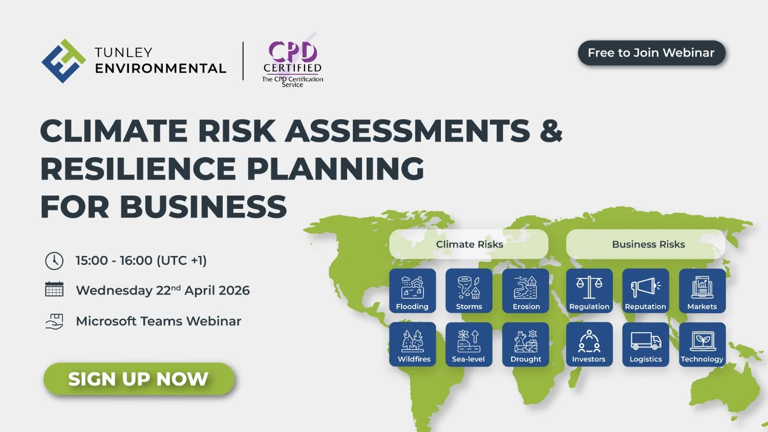 Tunley Environmental to Mark Earth Day with Free CPD-Certified Webinar on Climate Risk and Resilience