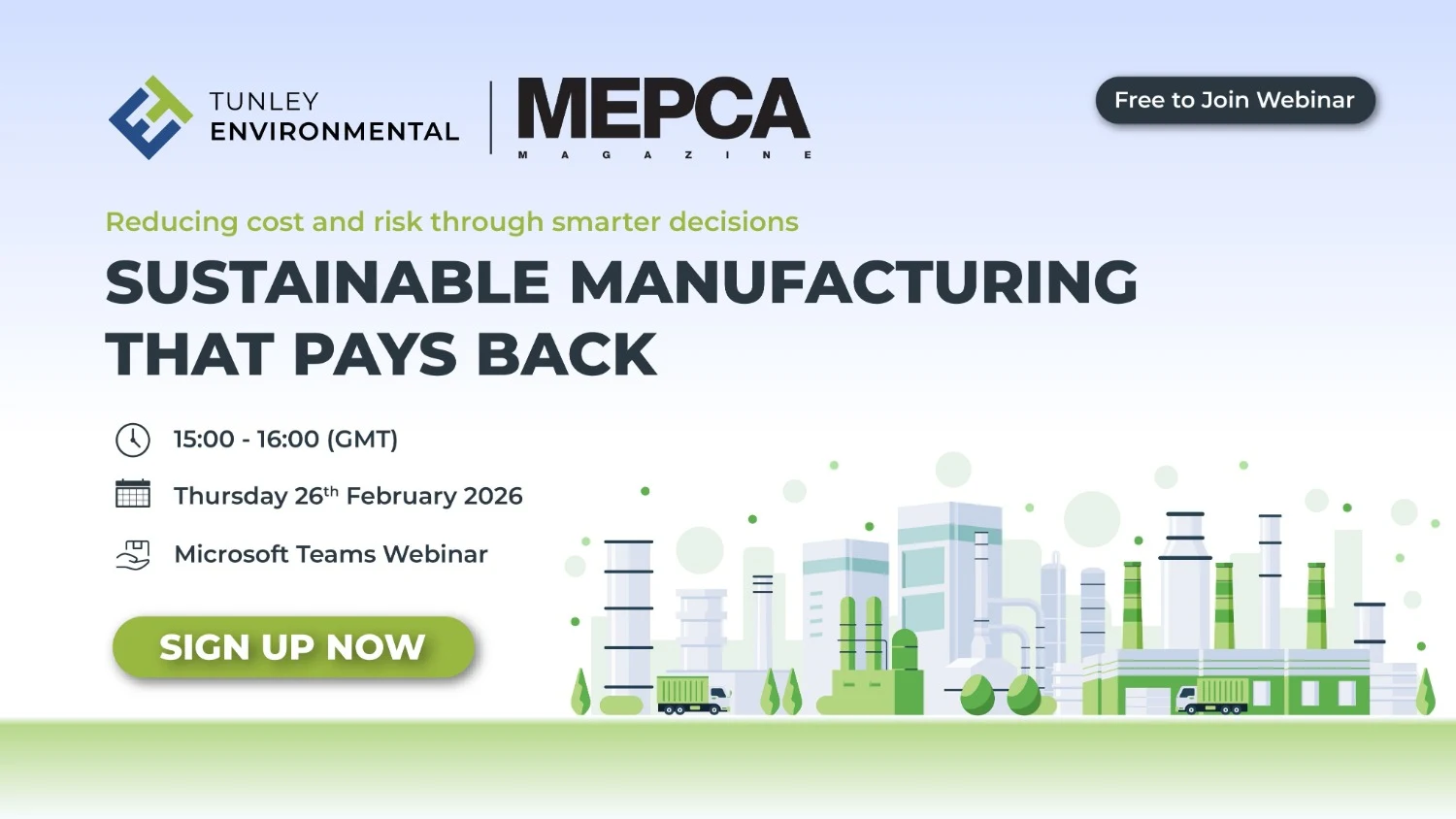 Tunley Environmental and MEPCA Magazine to Host Webinar on Sustainable Manufacturing