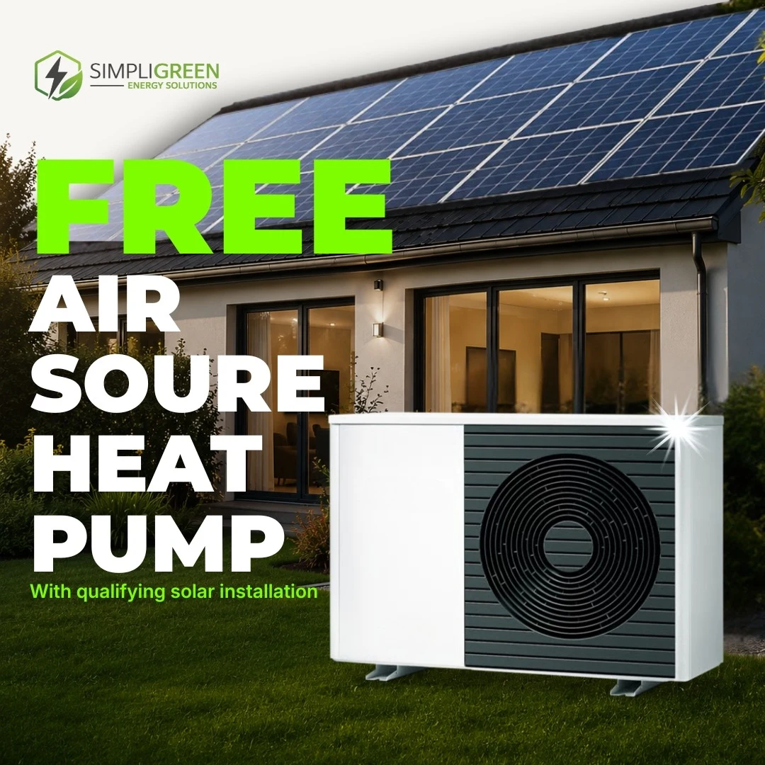 Simpli Green Launches Free Air Source Heat Pump Upgrade Offer for Homeownwers Going Solar.