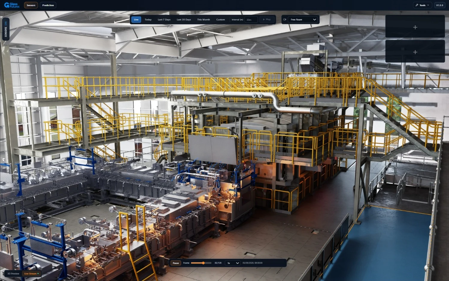 Digital AI-driven glass furnace replica able to predict new and the best ways to make glass and other materials
